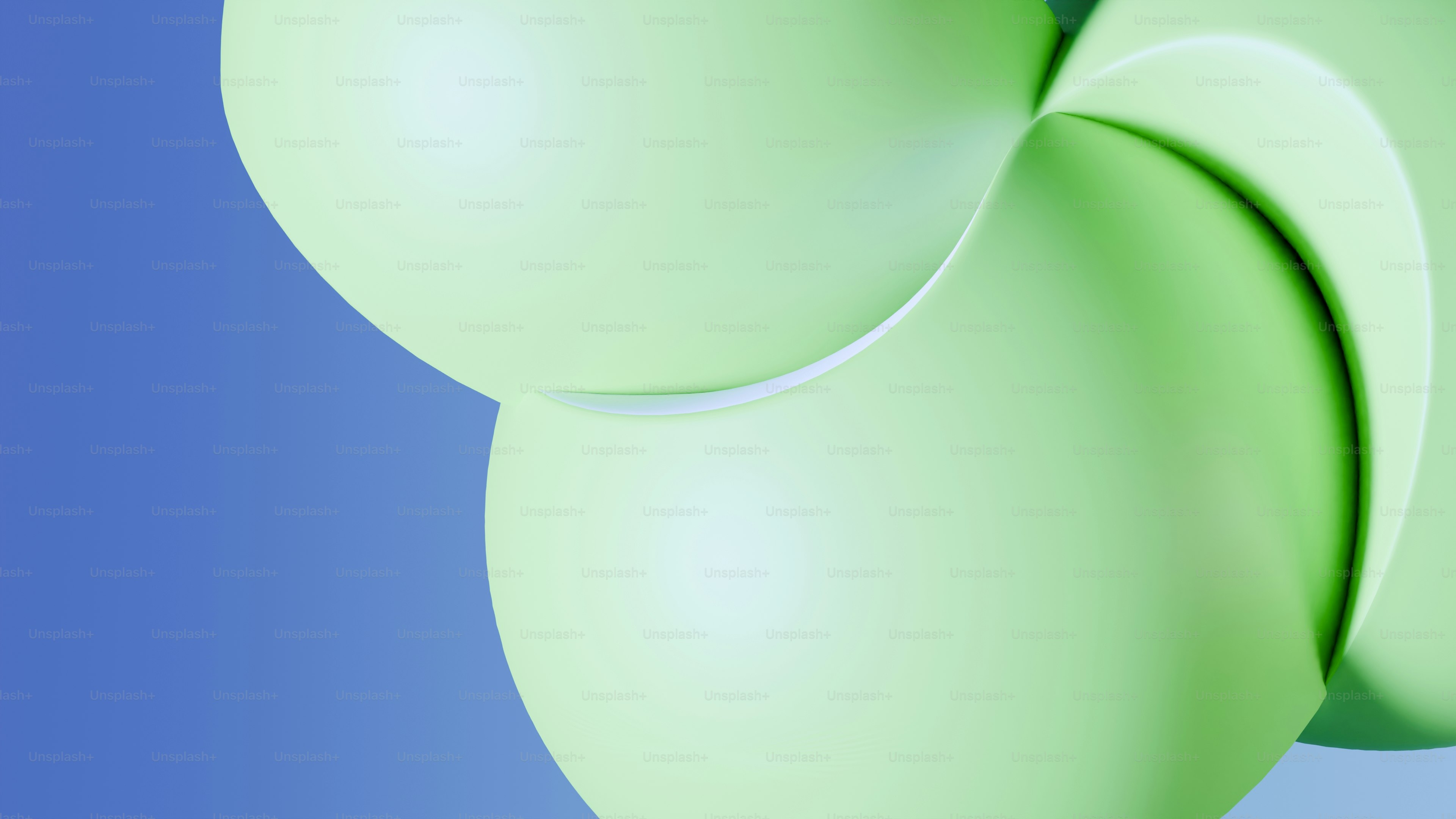 Forme astratte verde chiaro su uno sfondo a sfumatura blu