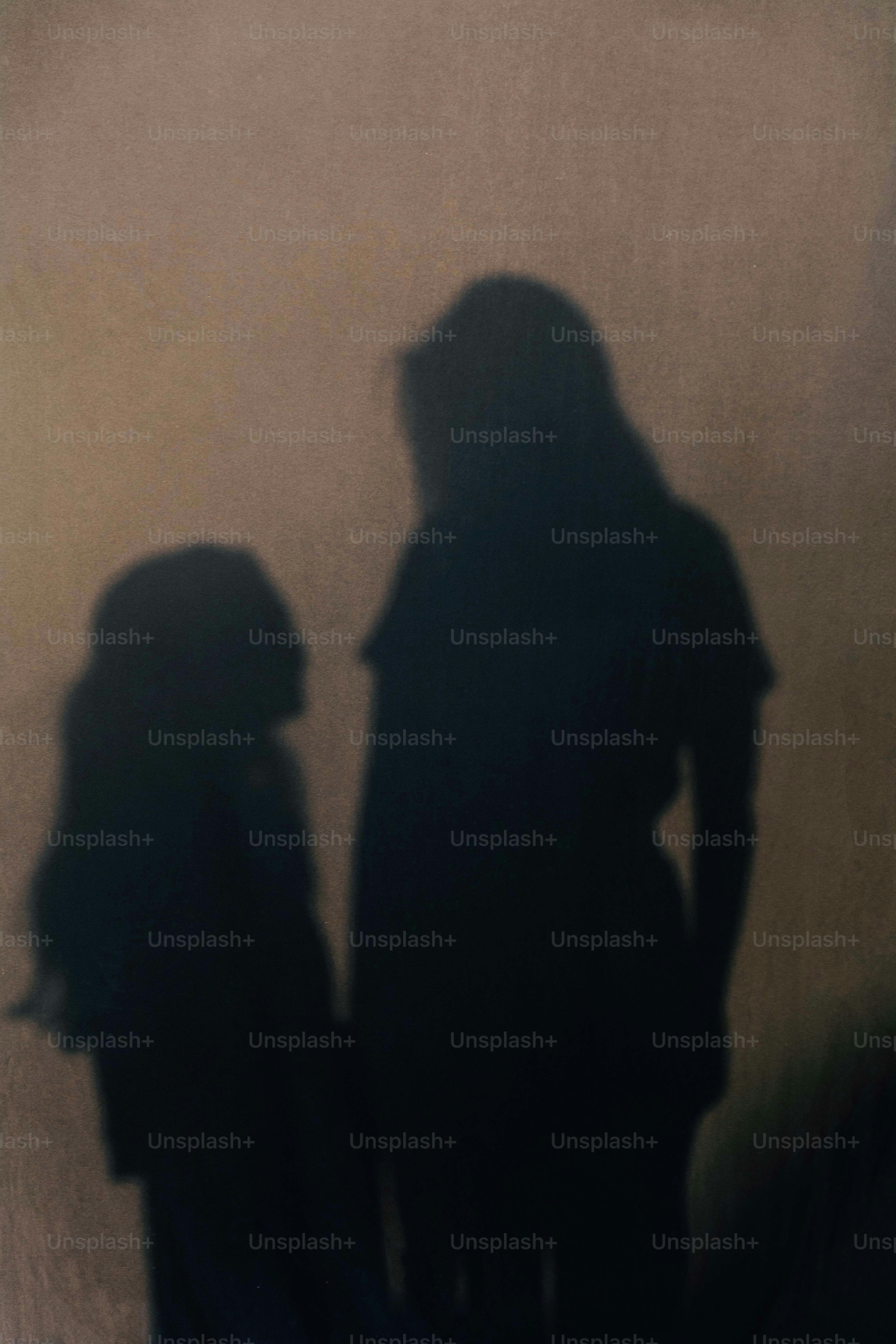 Silhuetas de una mujer y un niño