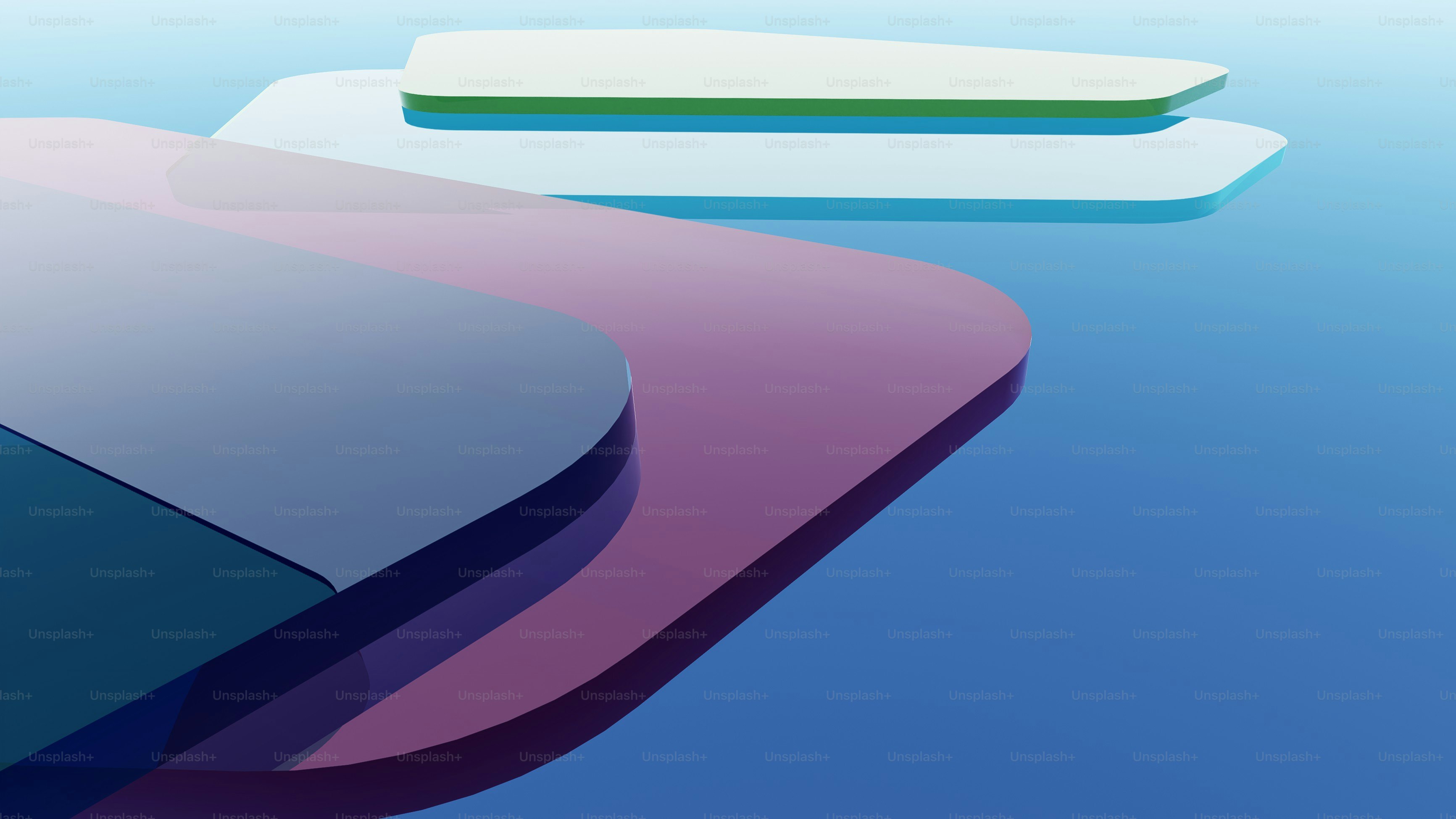 Abstract shapes in shades of blue and purple