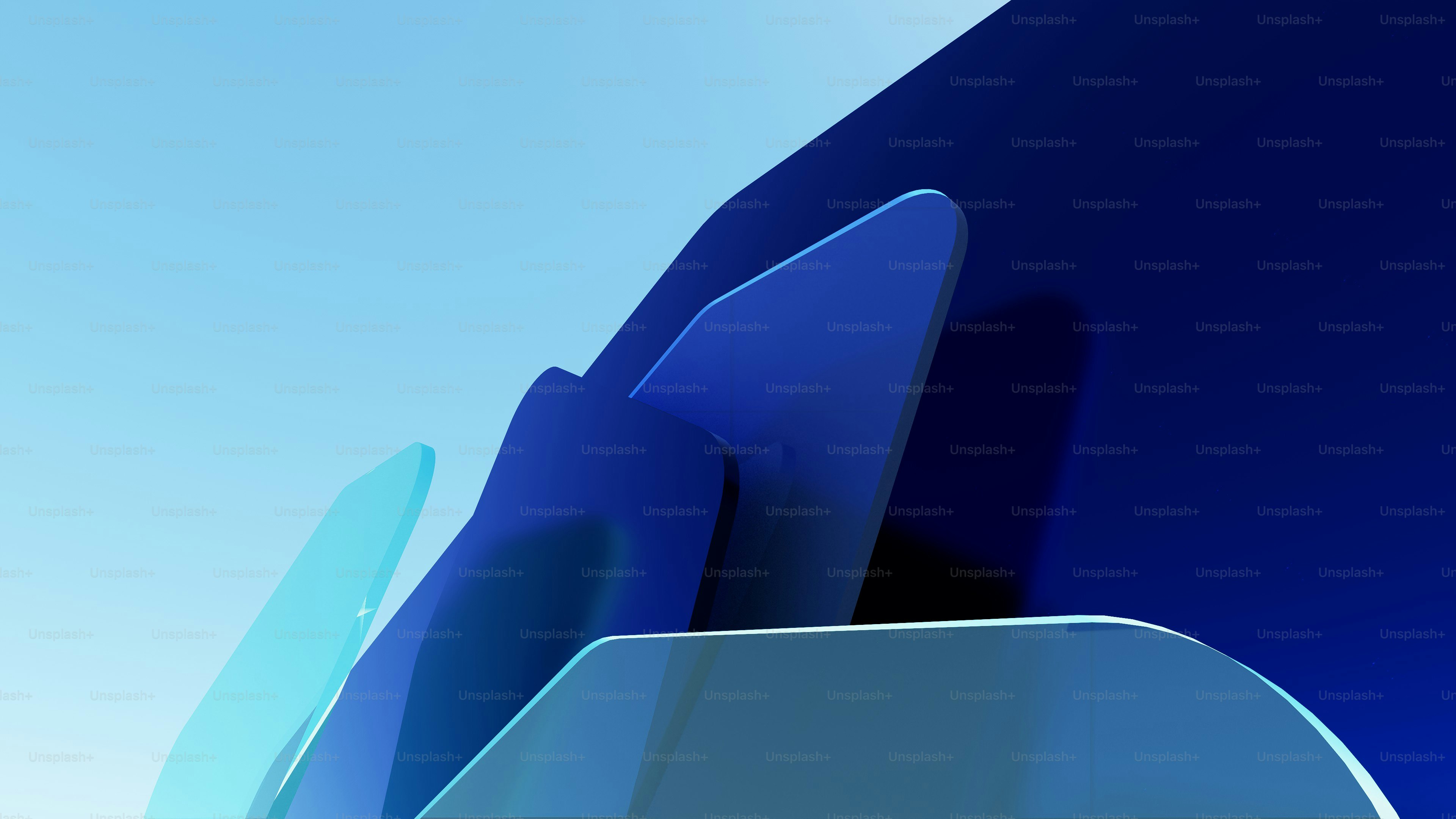 Abstract blue shapes with a gradient background