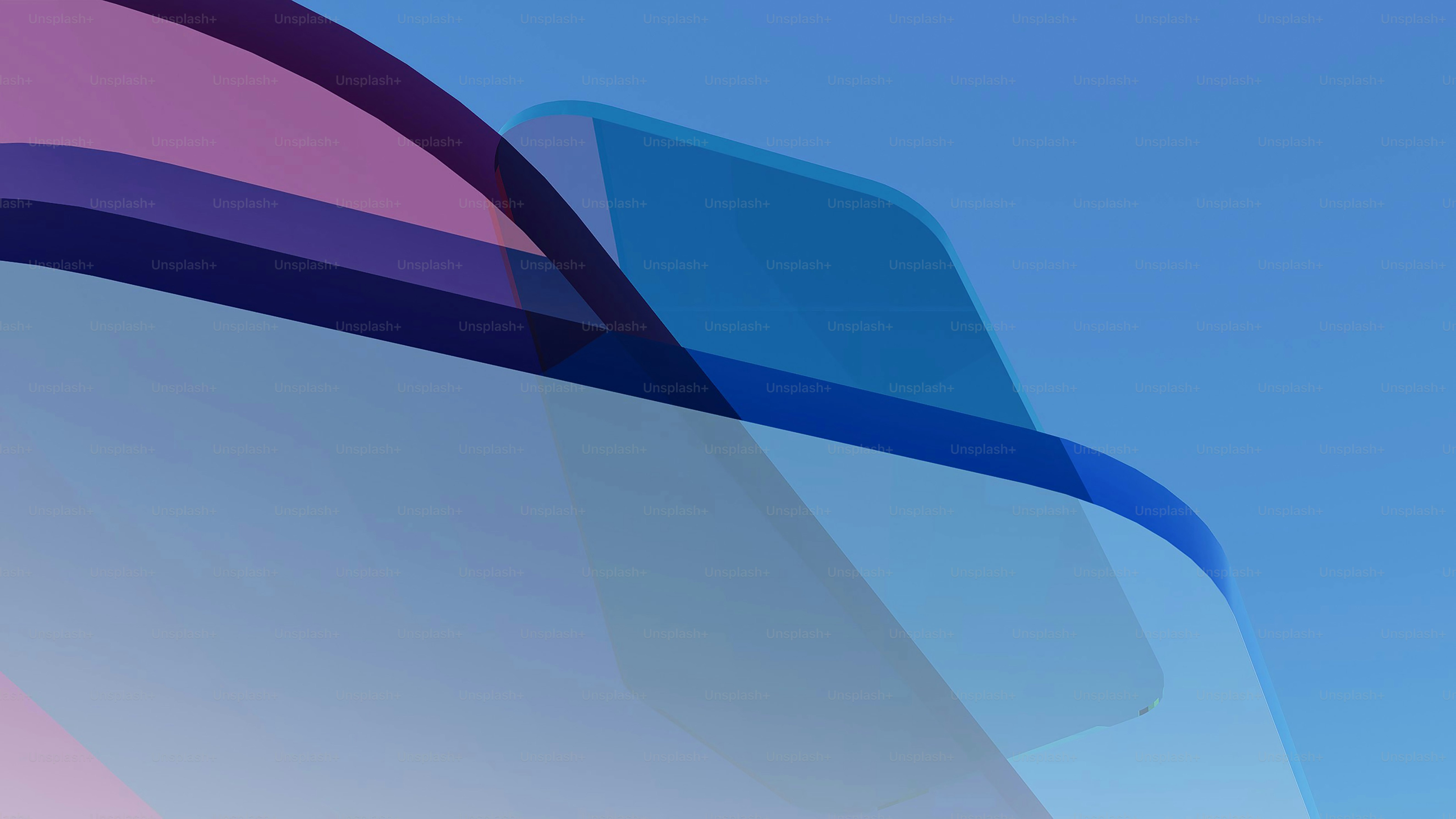 Abstract blue and pink shapes against a blue background