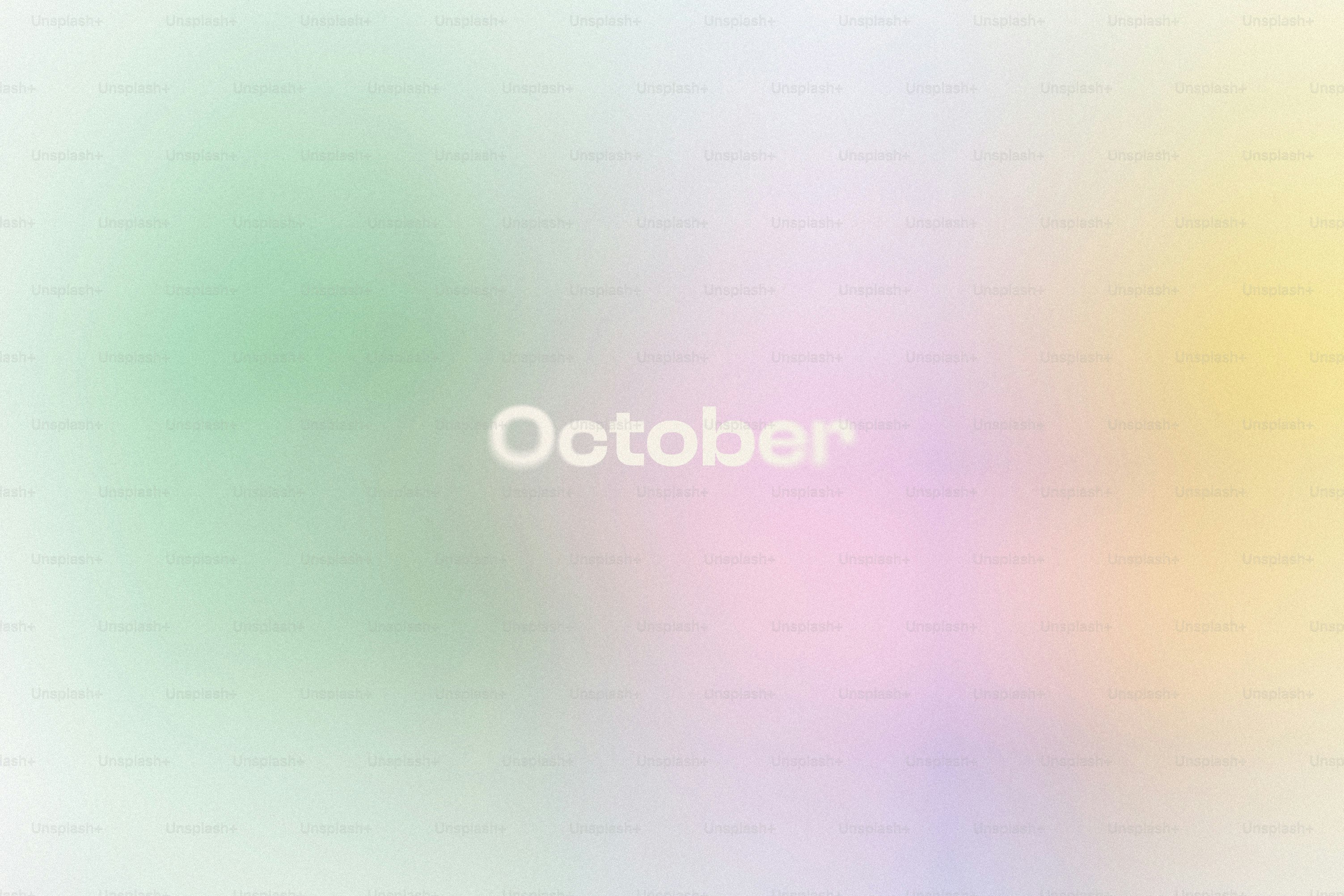 Soft pastel colors with the word october