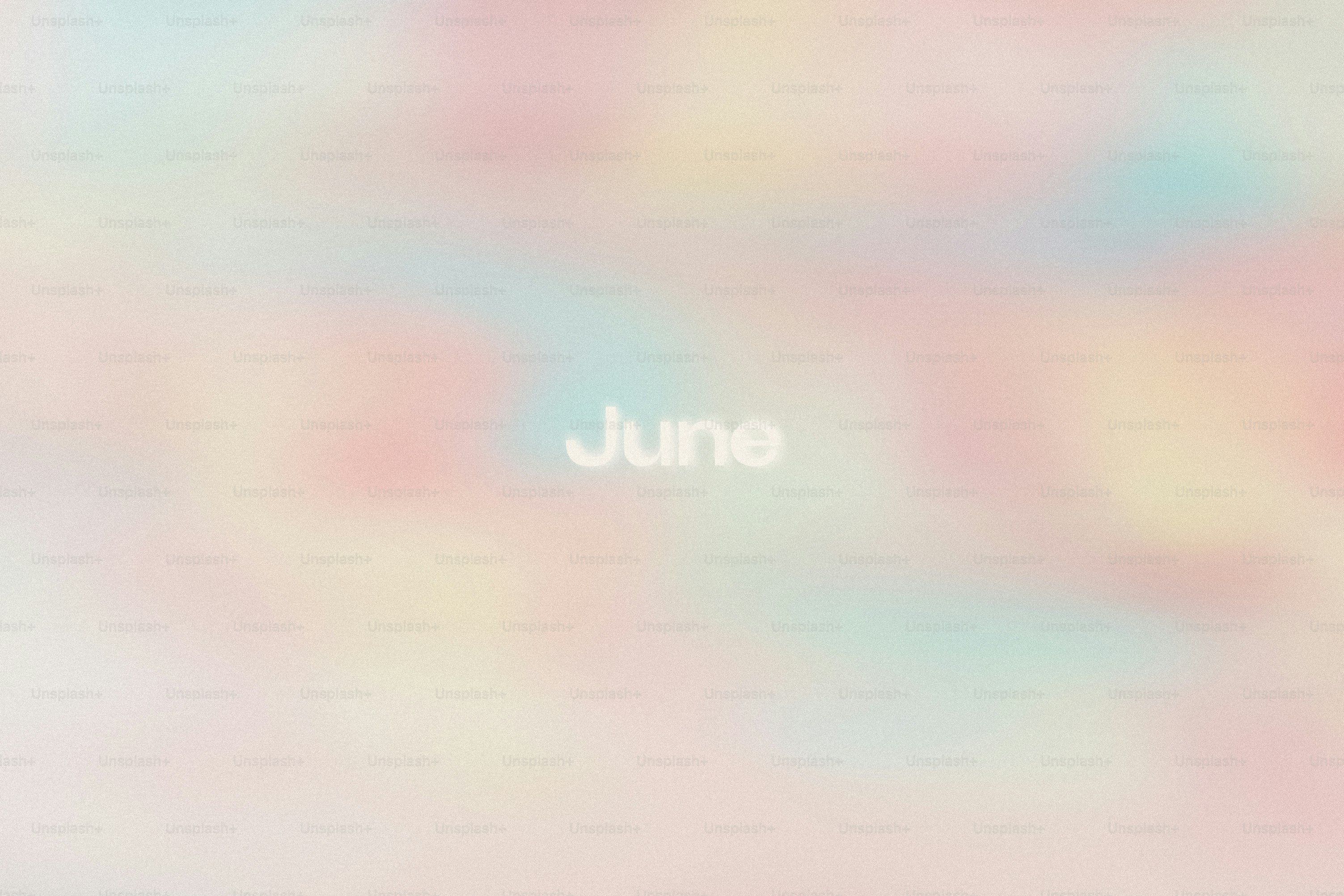 Soft pastel colors with the word june