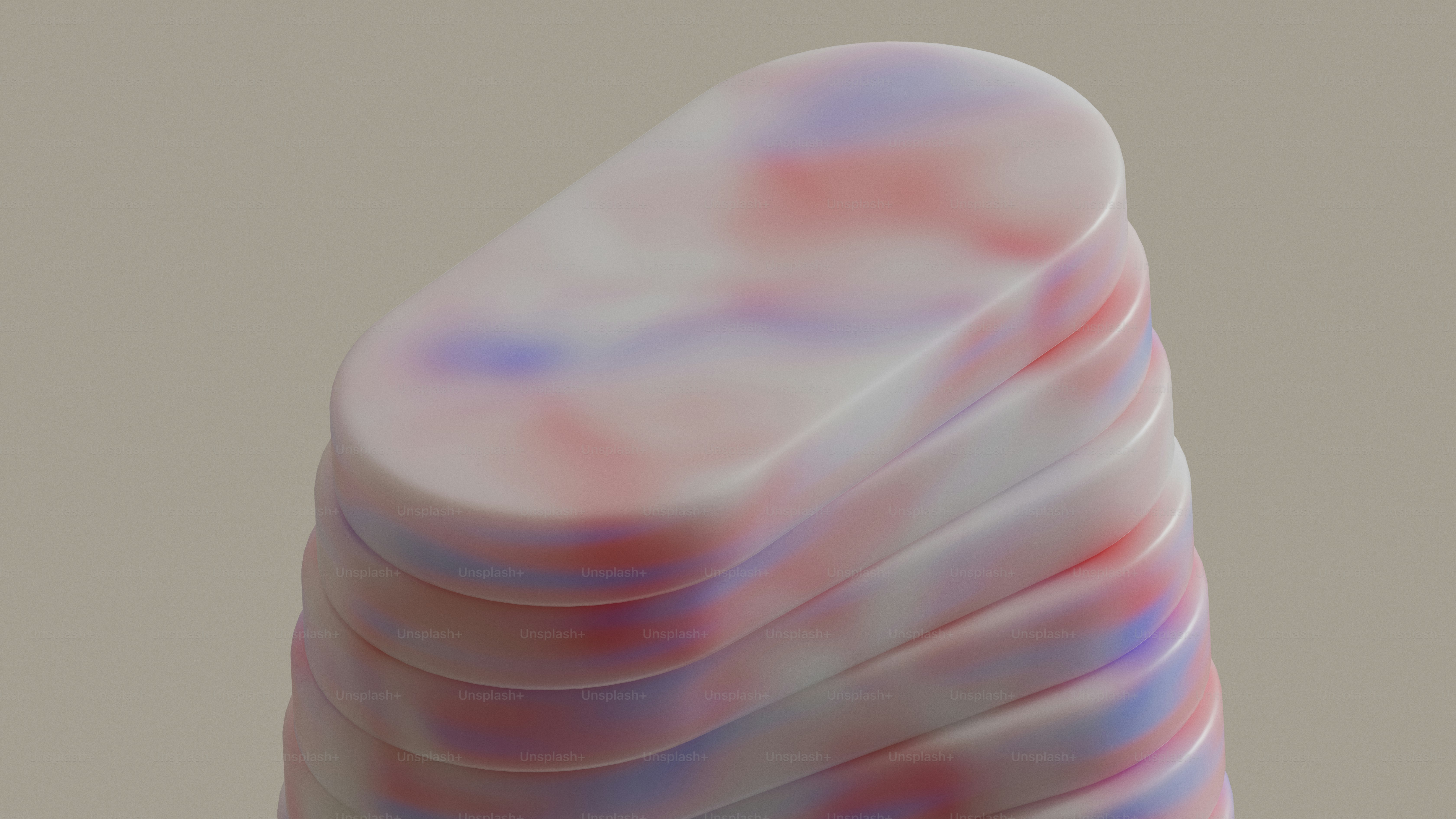 Stacked translucent discs with pink and blue marbling photo – Texture ...