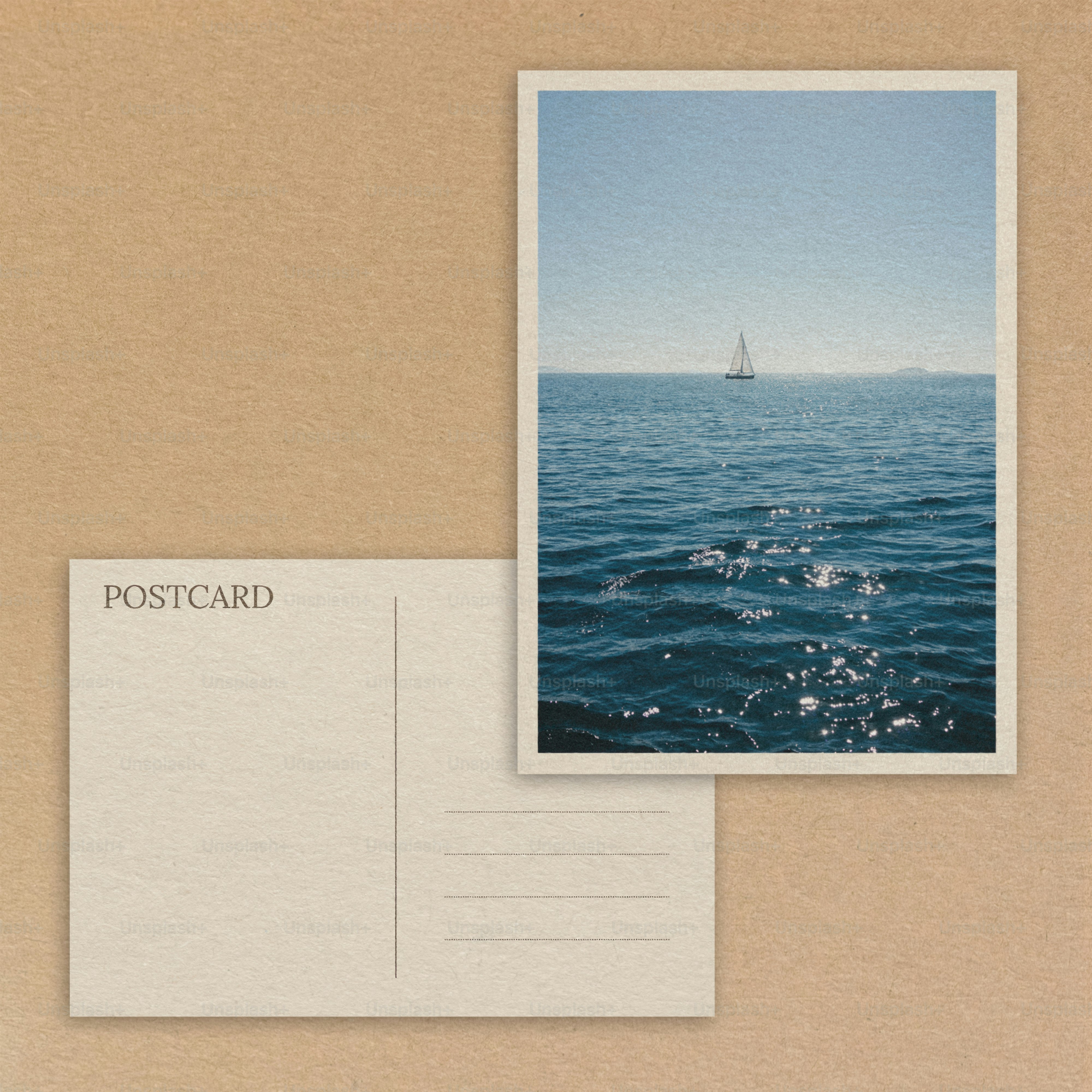 Sailboat on the blue ocean under a clear sky