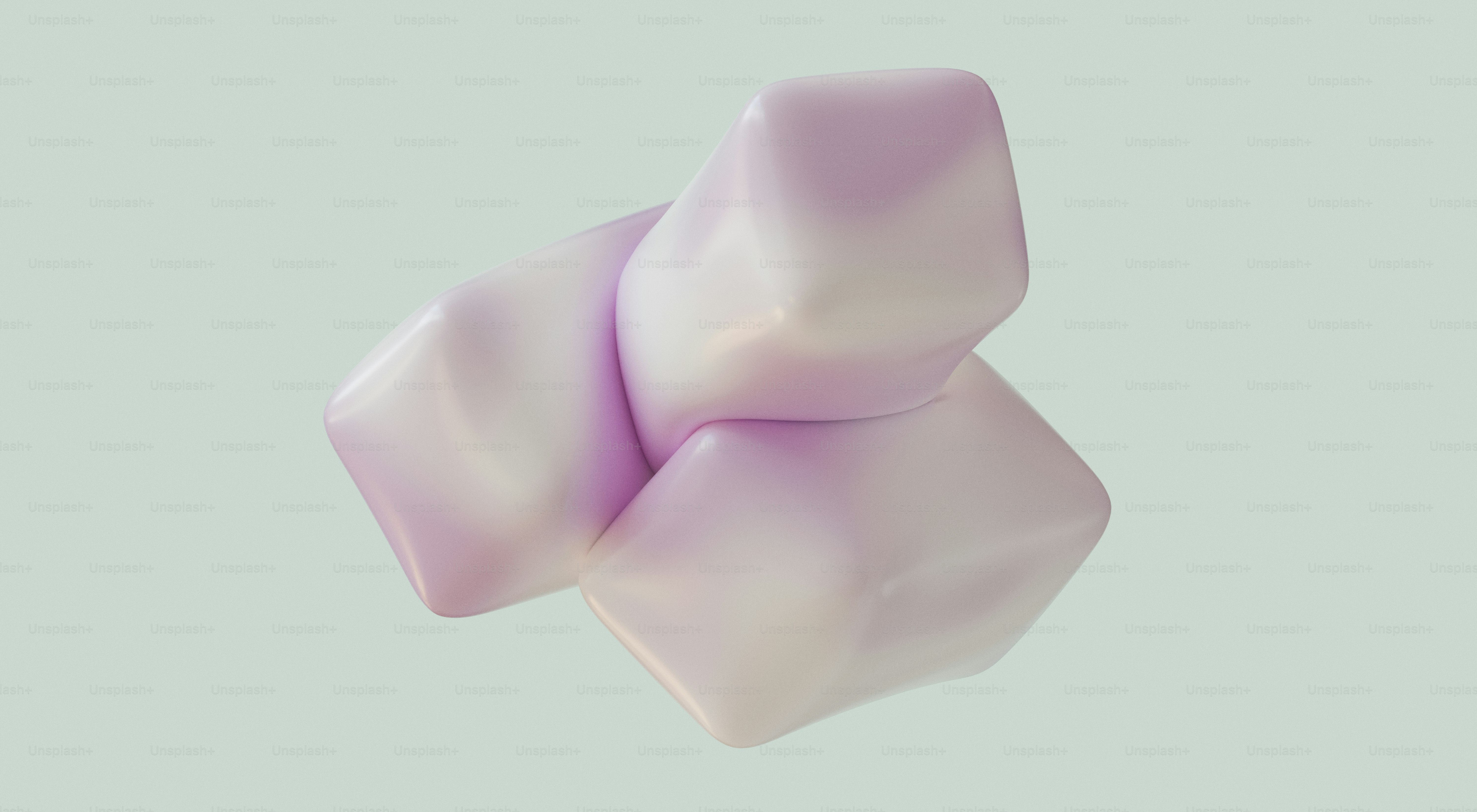 Three pastel purple and white cubes stacked together.