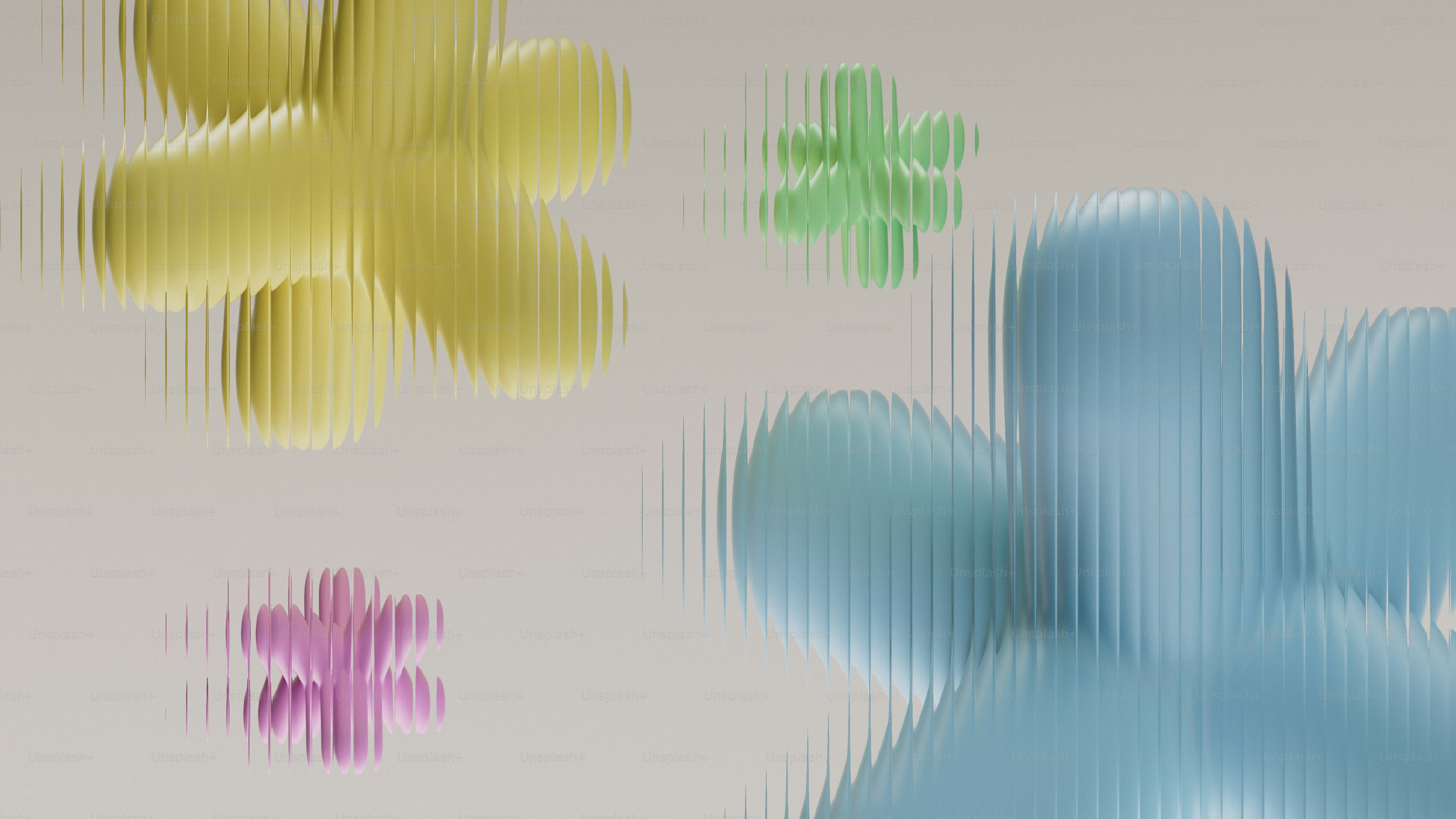 Abstrakte, farbenfrohe Formen durch strukturiertes Glas gesehen