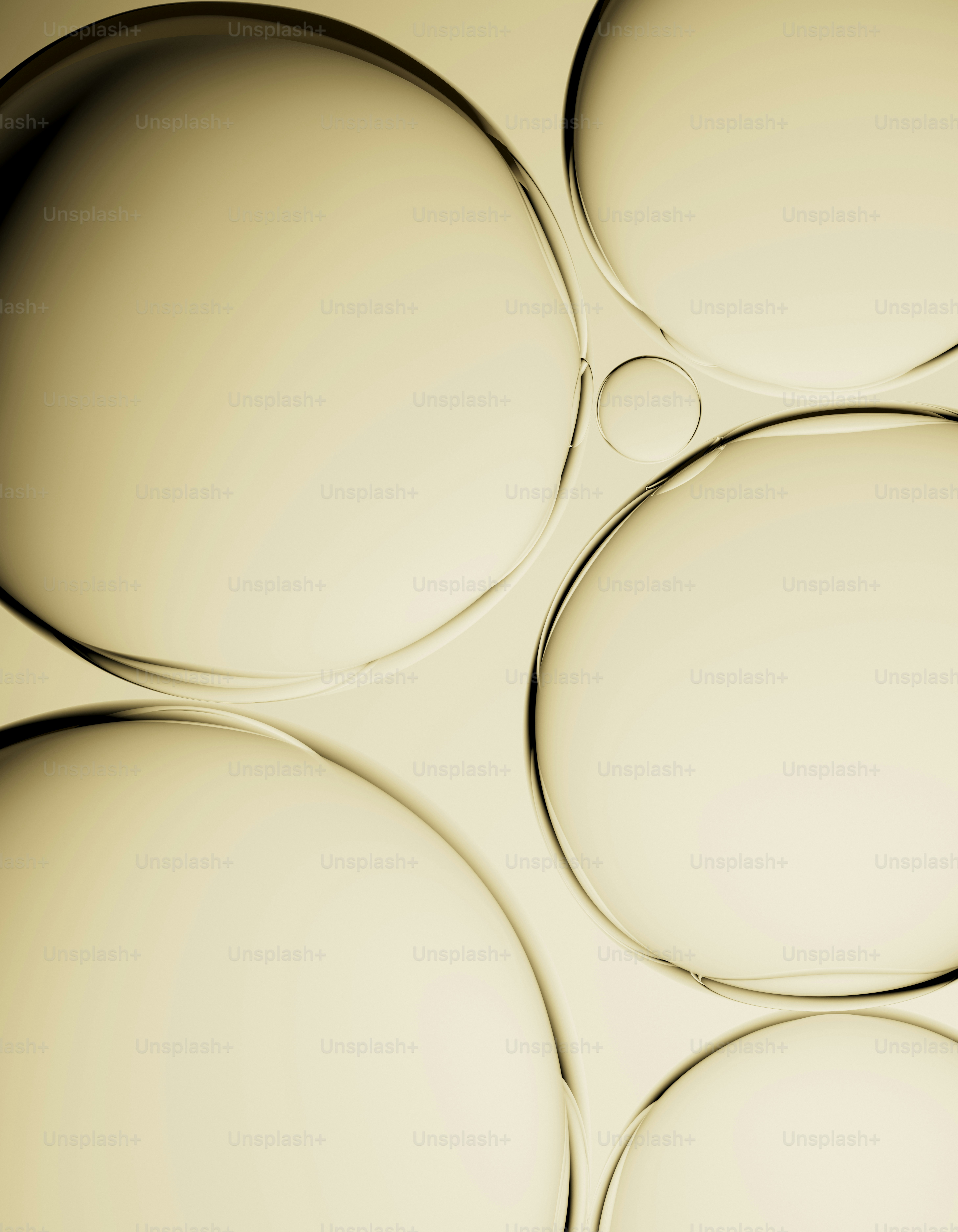 Close-up of abstract oil bubbles on a light background