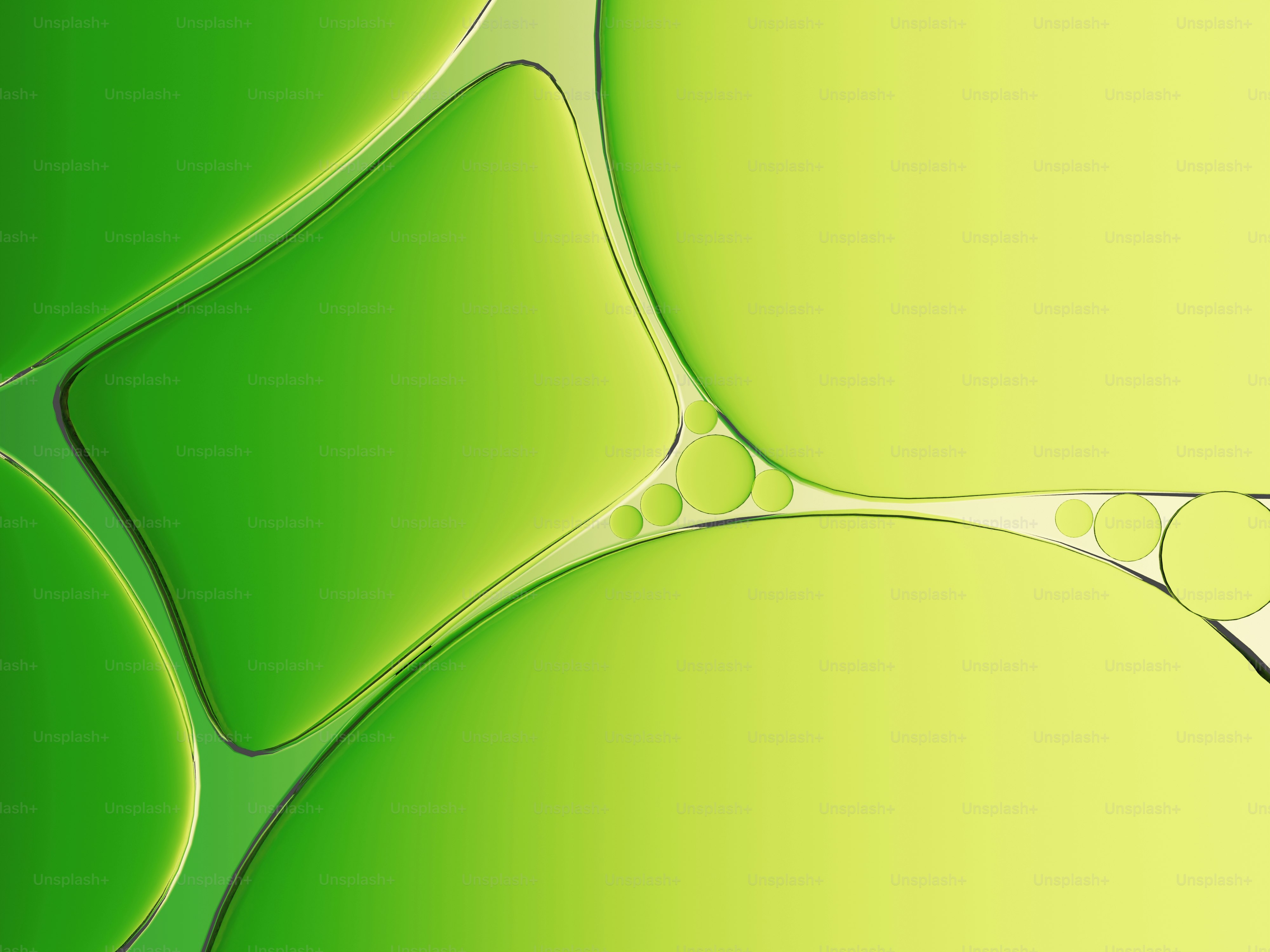 小さな泡のある抽象的な緑色の塊