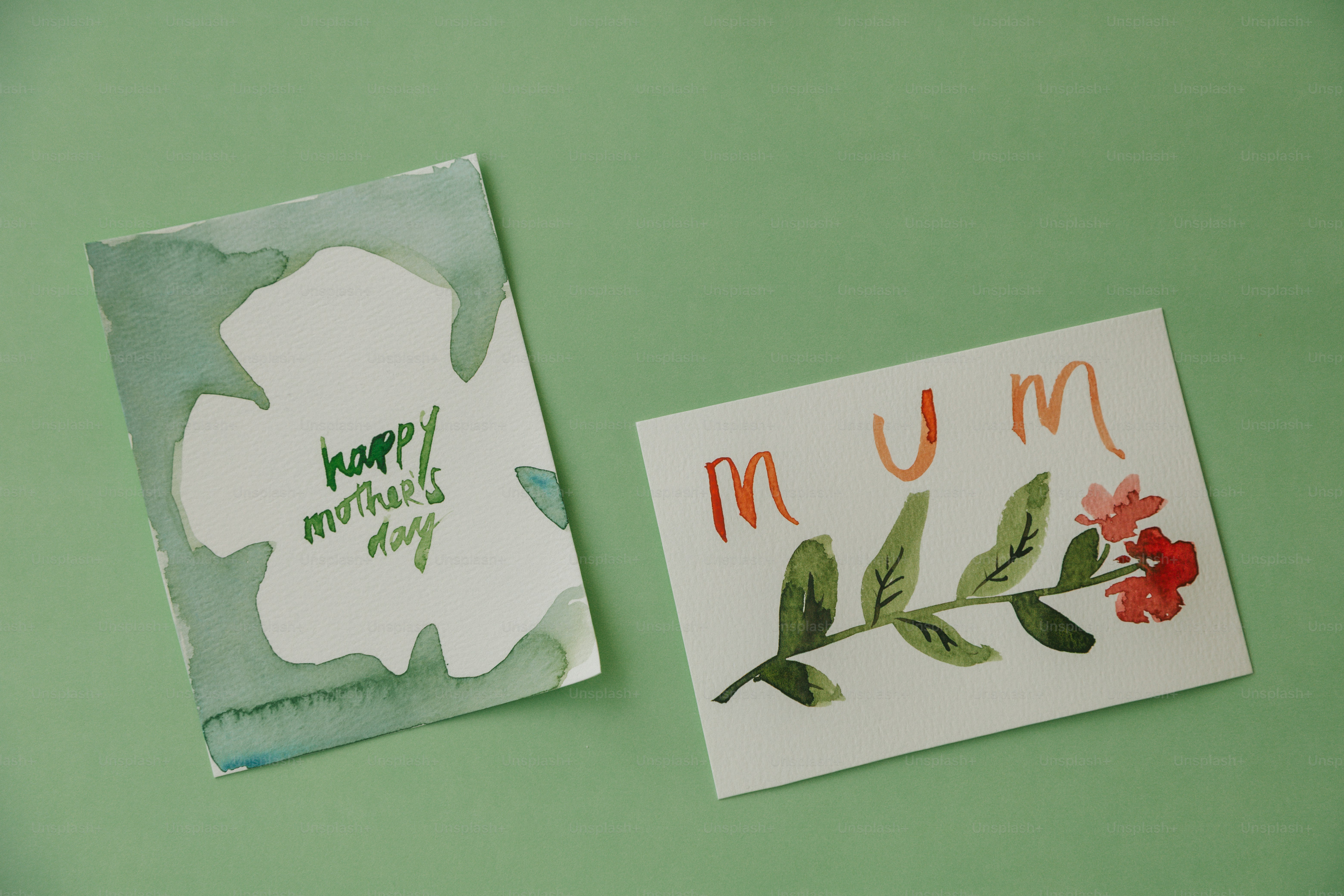 Zwei handgemachte Karten zum Muttertag
