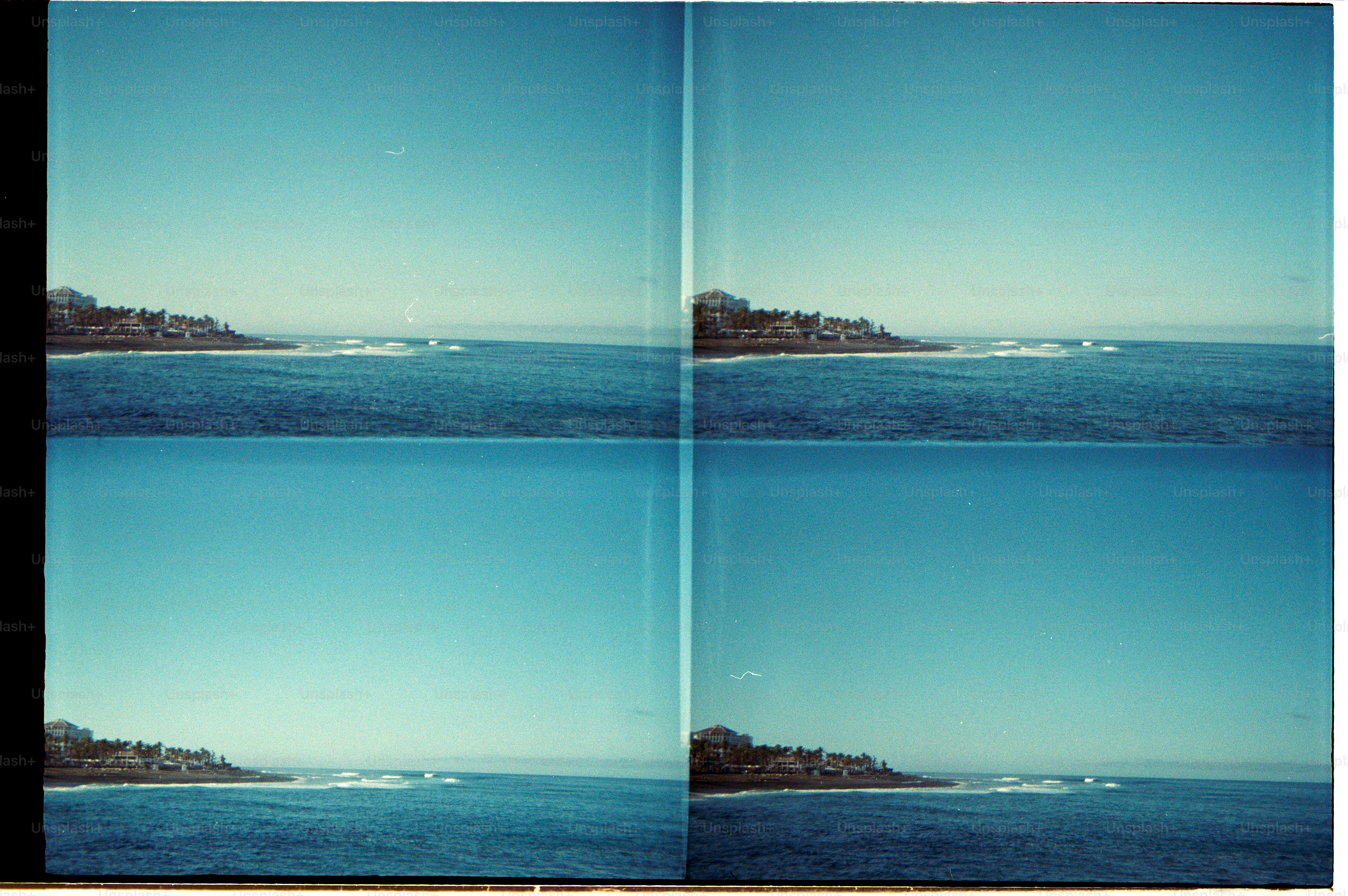 Four panels of a calm ocean and coastline photo – Travel Image on Unsplash