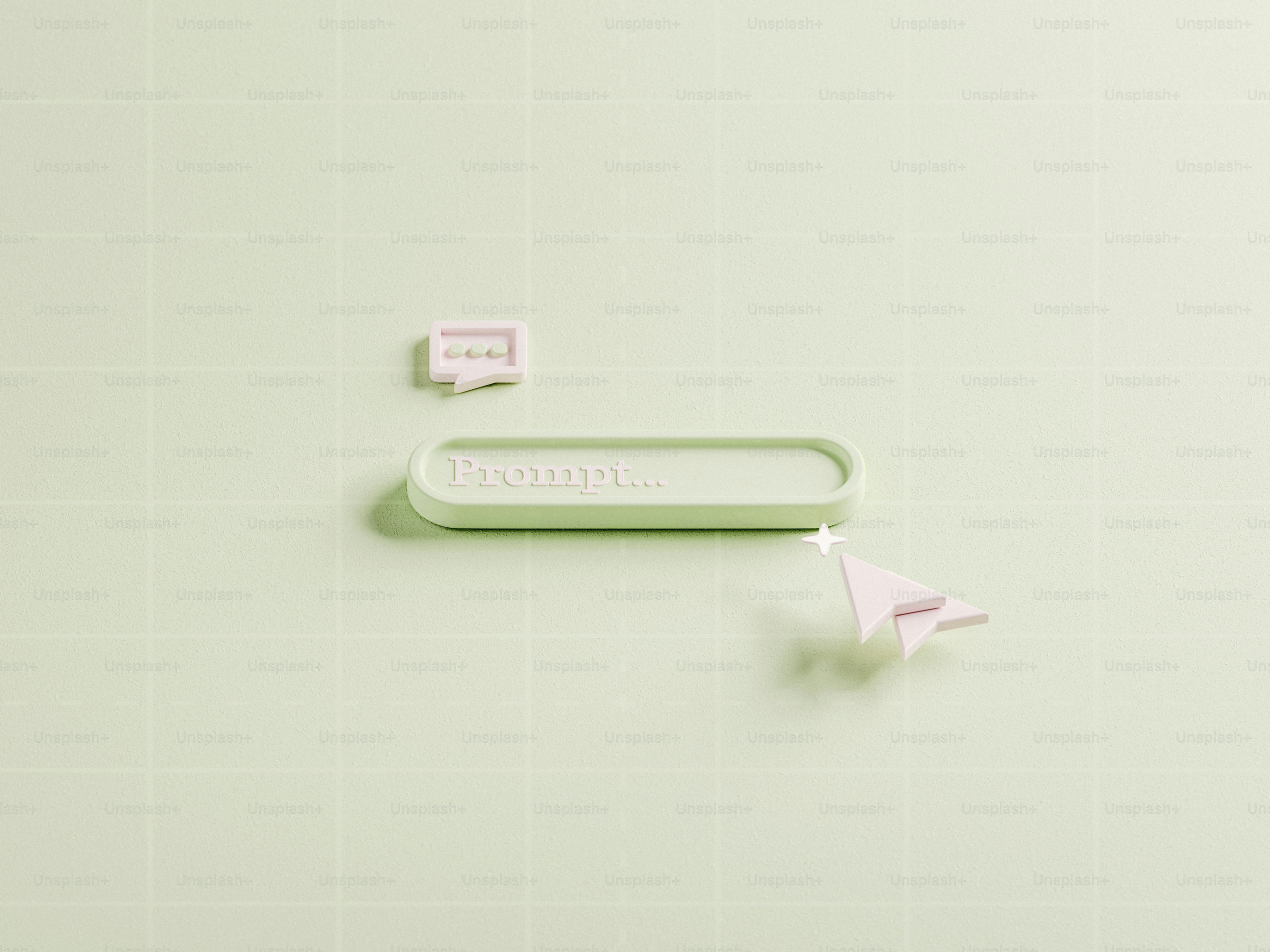 Un bouton vert clair avec du texte et un curseur.