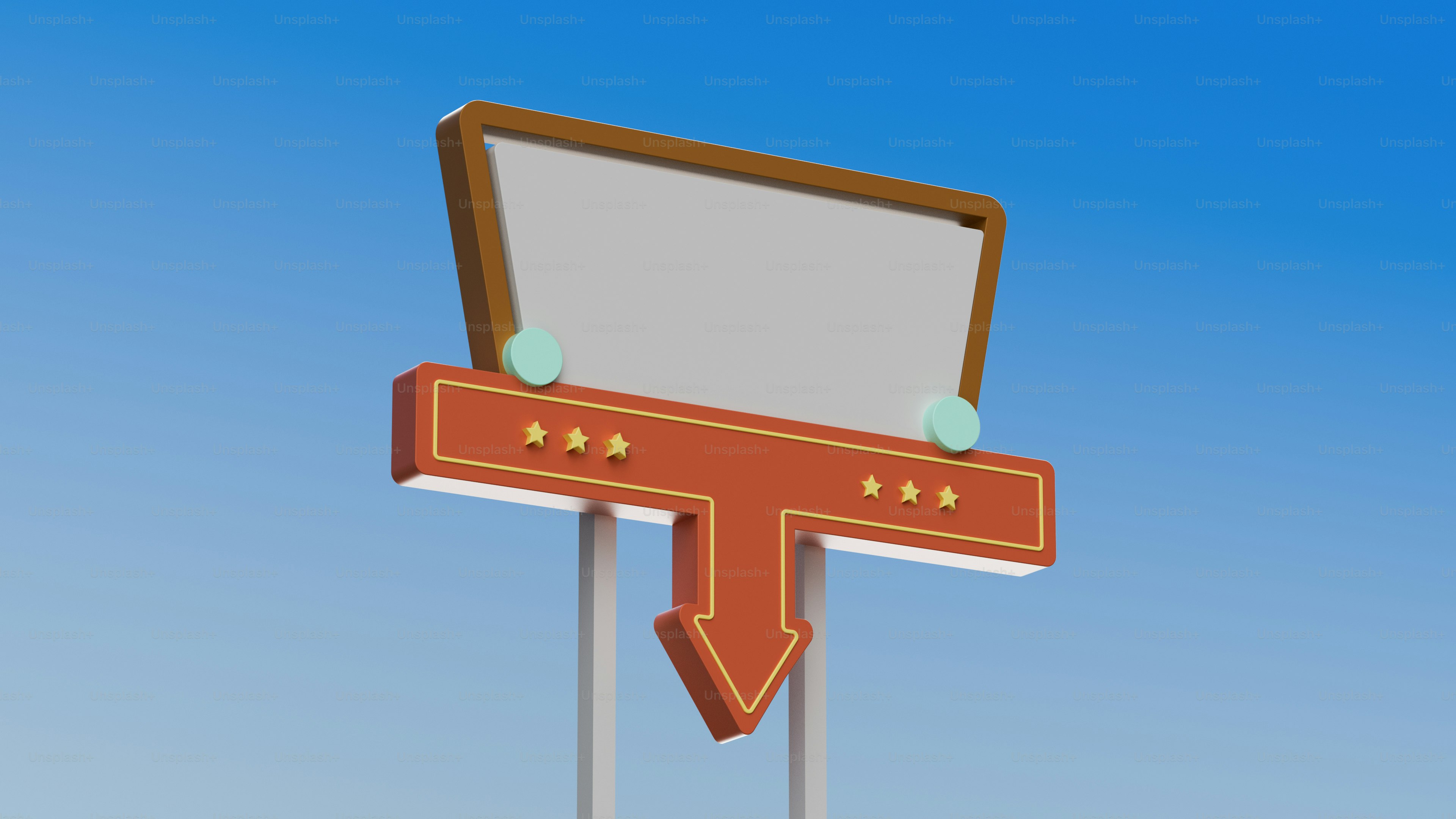 Panneau rétro au bord de la route sous un ciel bleu