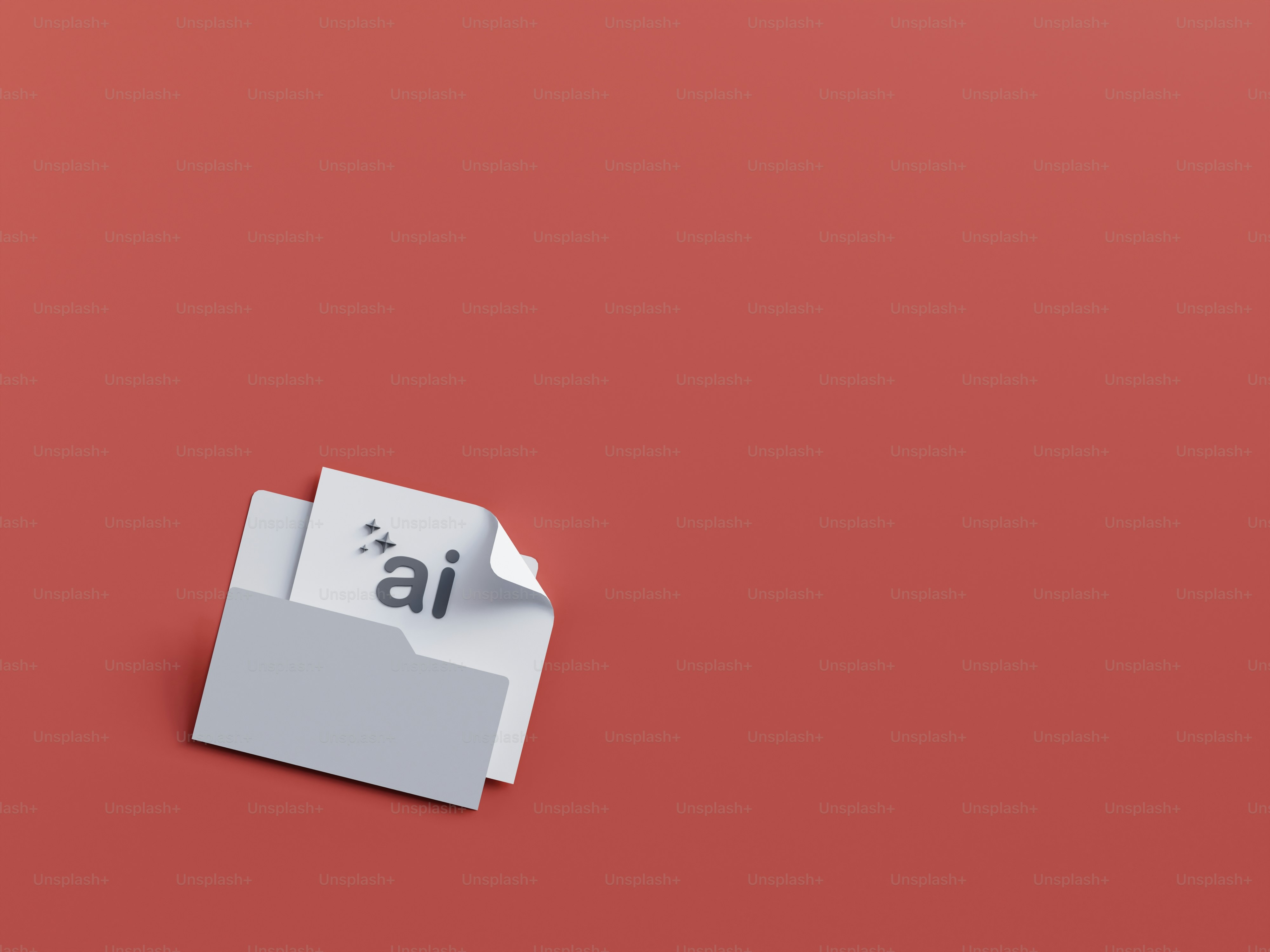 灰色のフォルダーに「ai」とラベル付けされた文書が入っている