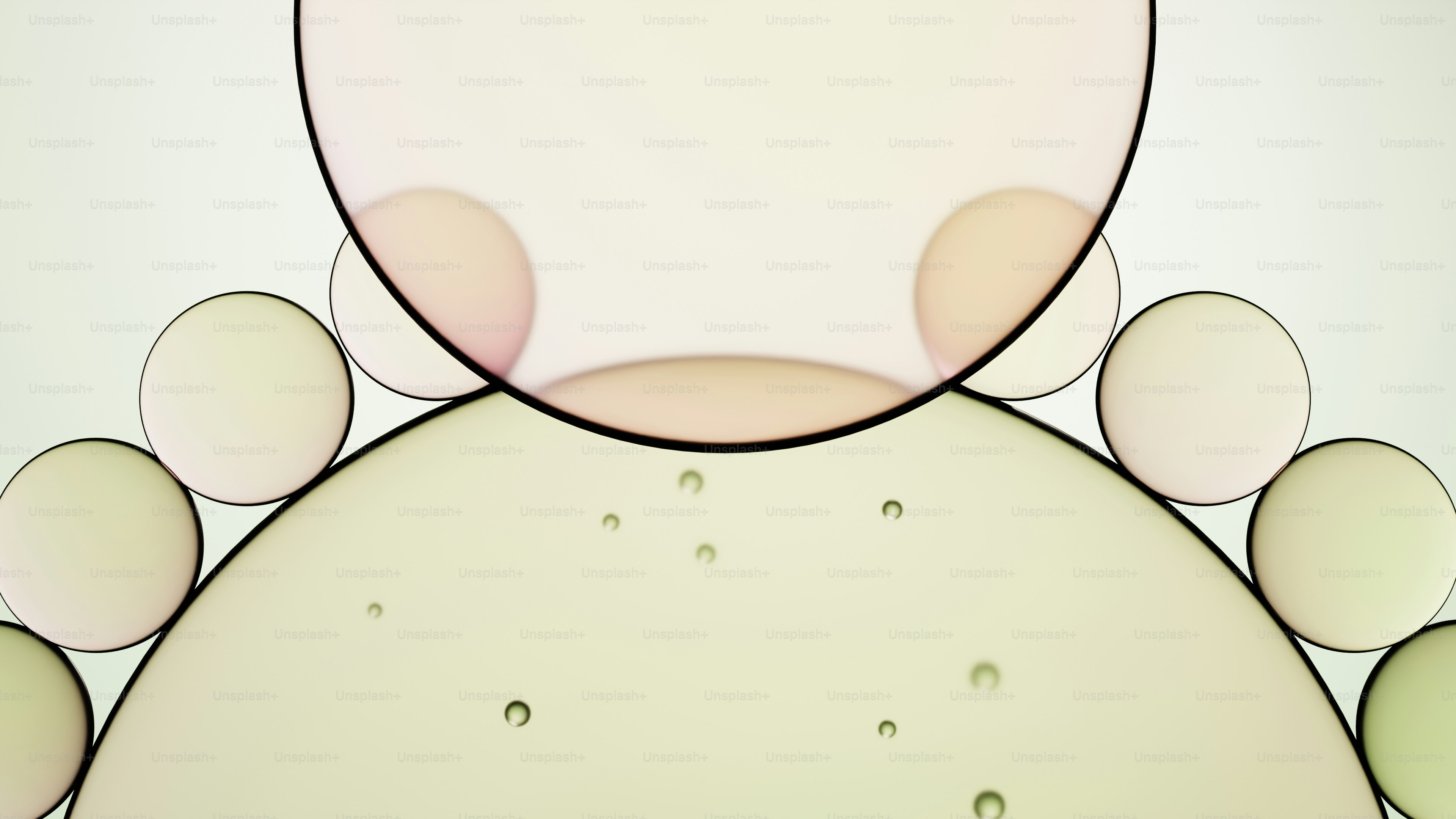 Vue macro abstraite des bulles de pétrole et d’eau