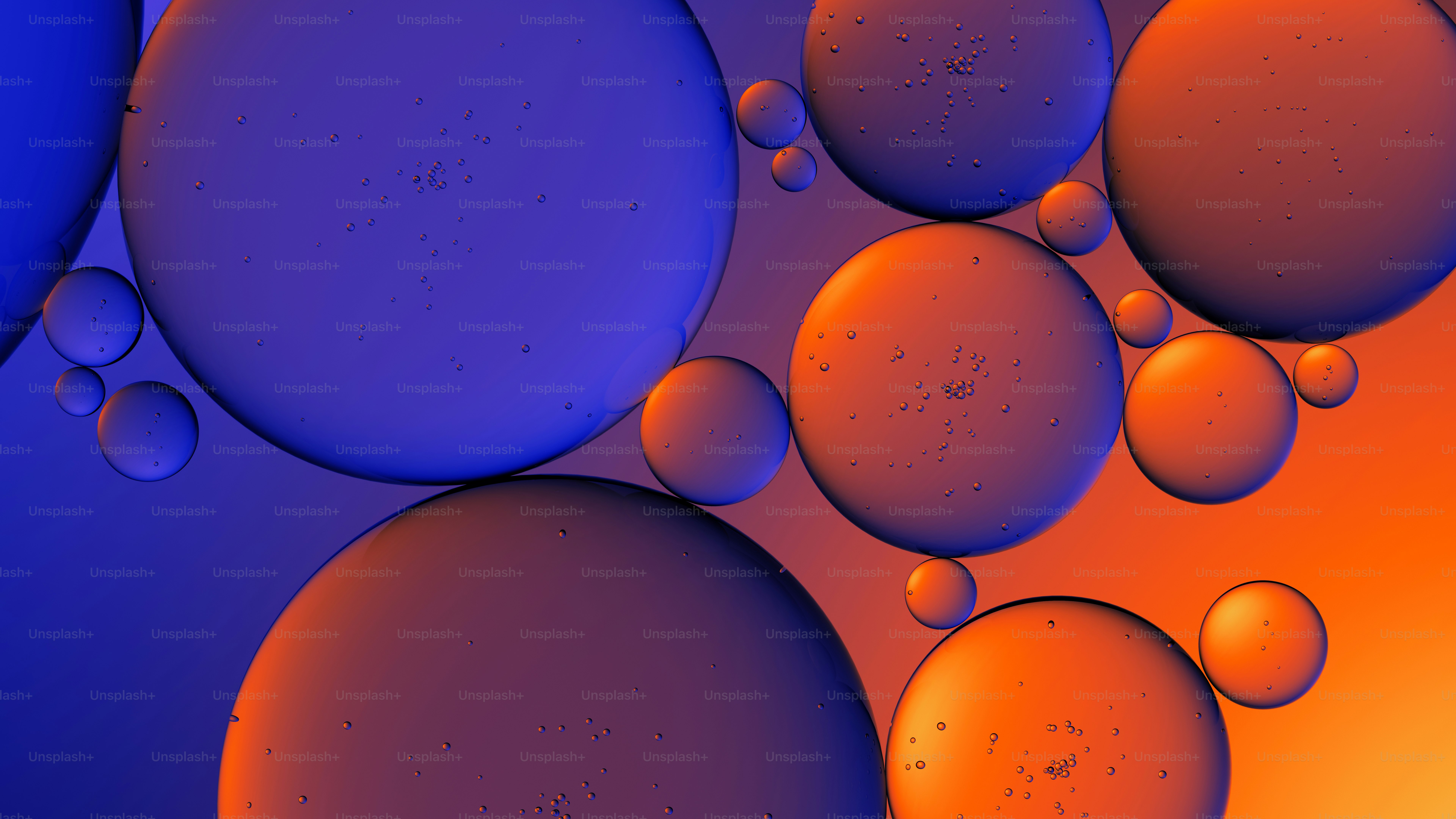 Abstract blue and orange spheres with gradients photo – Background ...