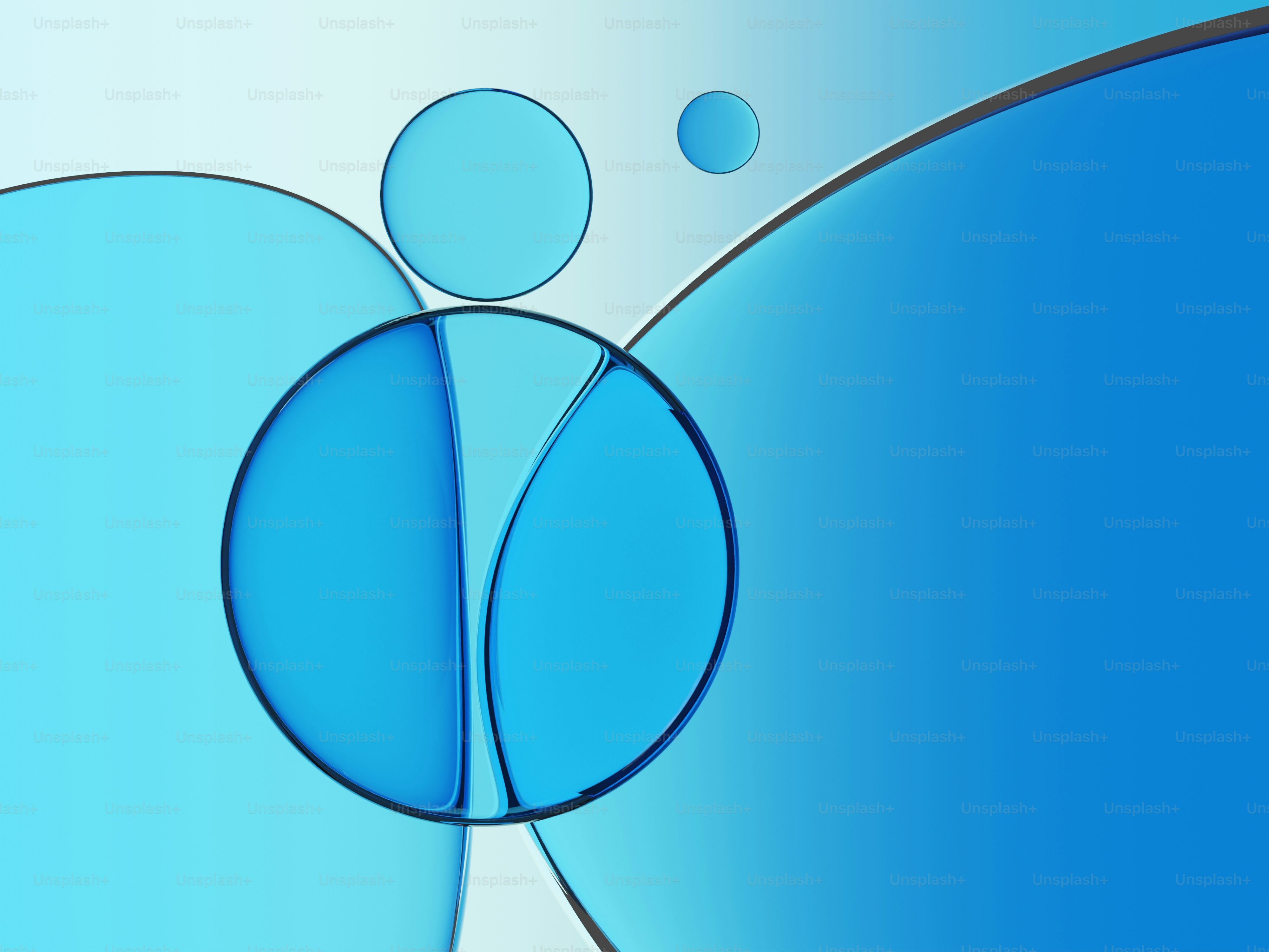 光と影の効果を持つ抽象的な青い円。