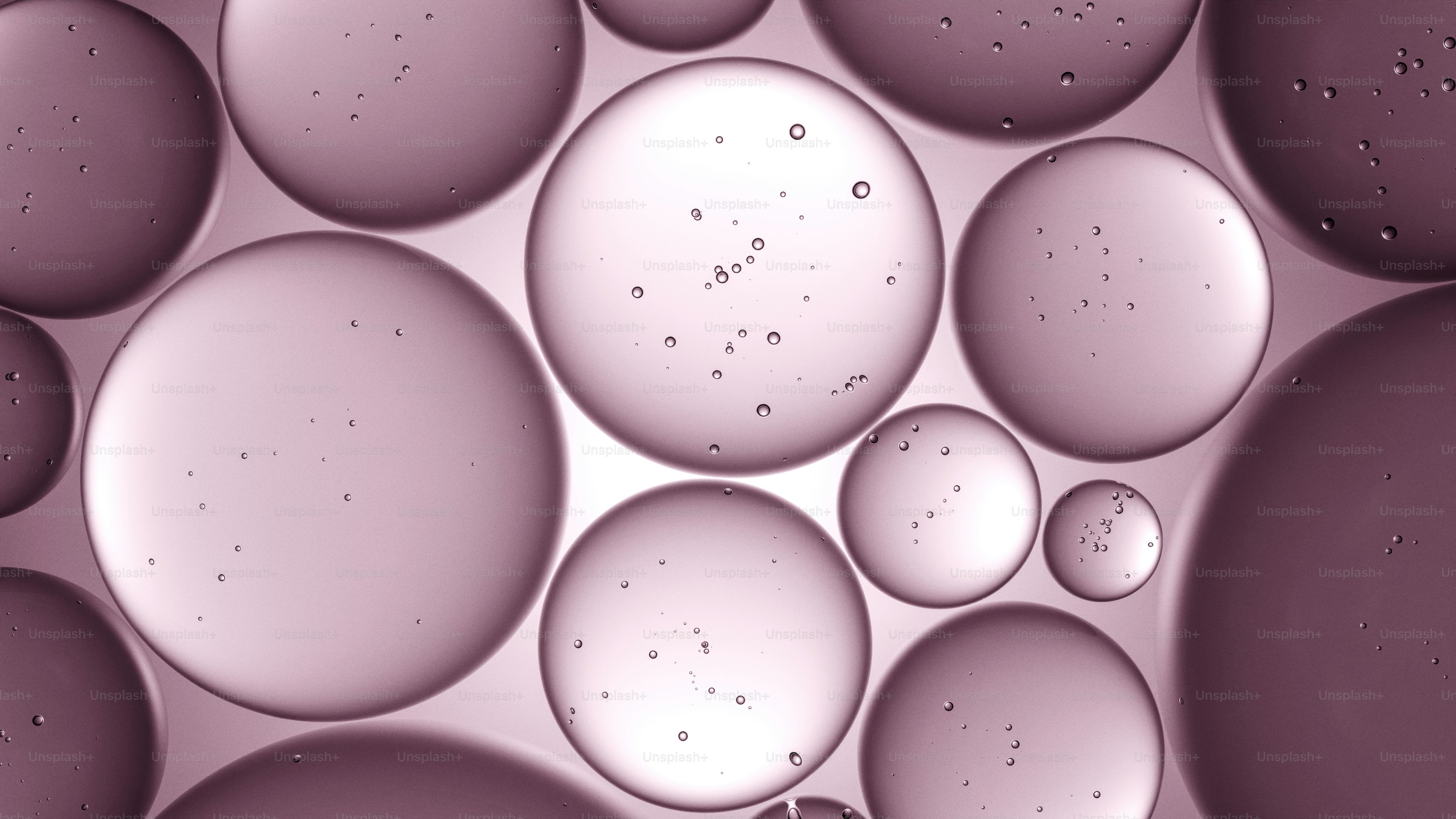 Close-up of pink translucent spheres with small bubbles.