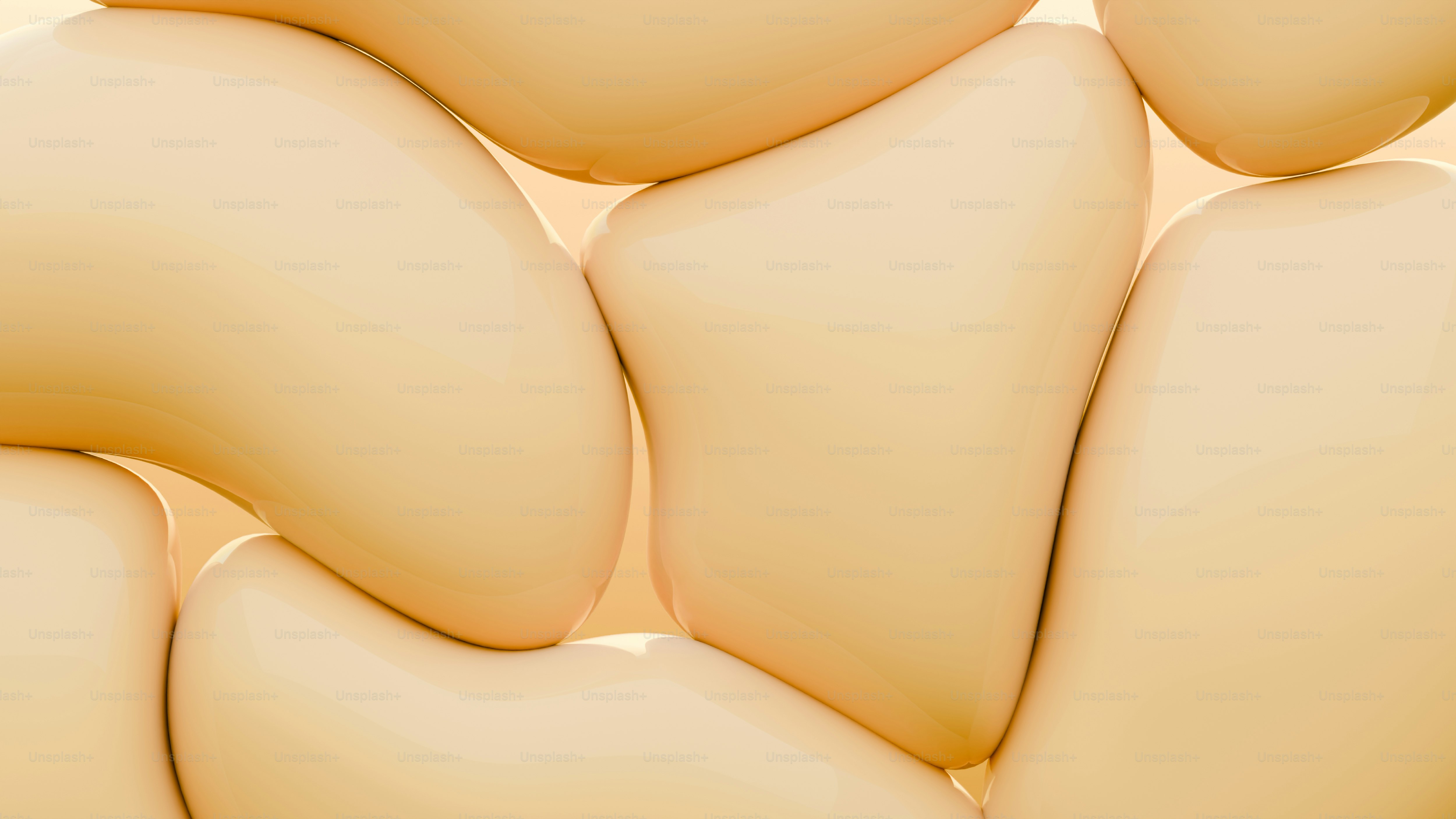 滑らかで淡い黄色の形状の抽象的な配置