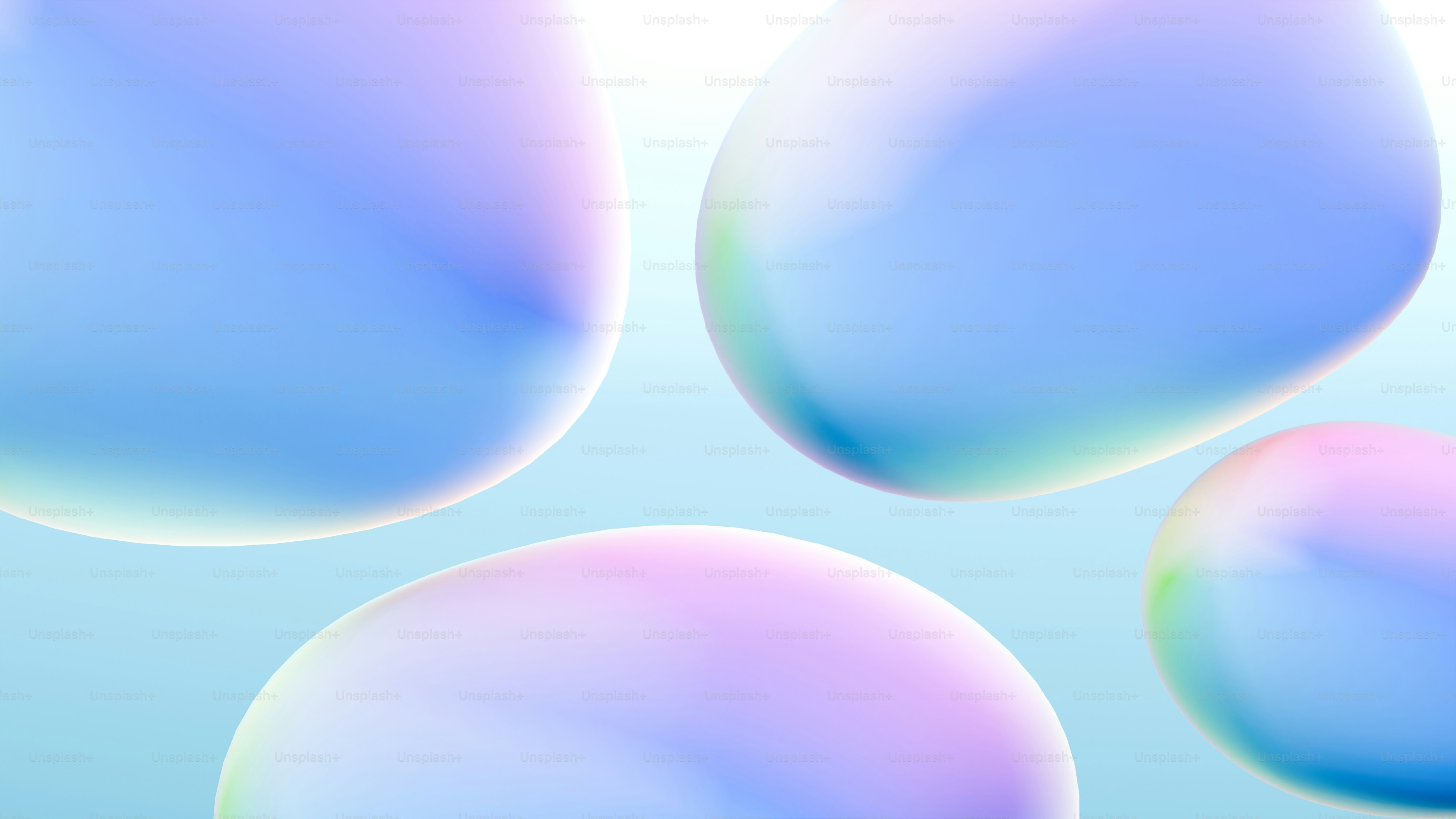 Manchas coloridas abstratas flutuando sobre um fundo azul claro