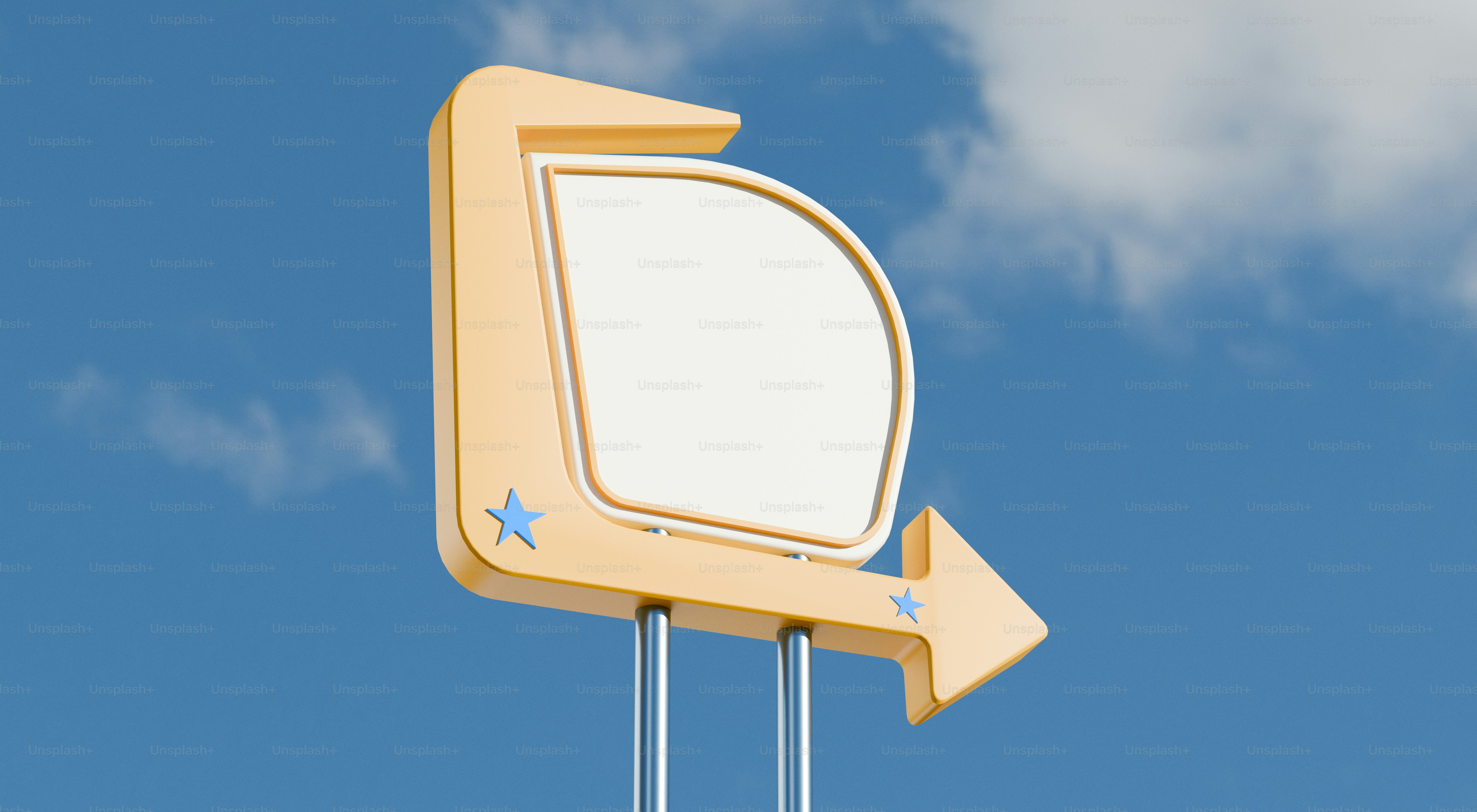 Retro roadside sign against a blue sky