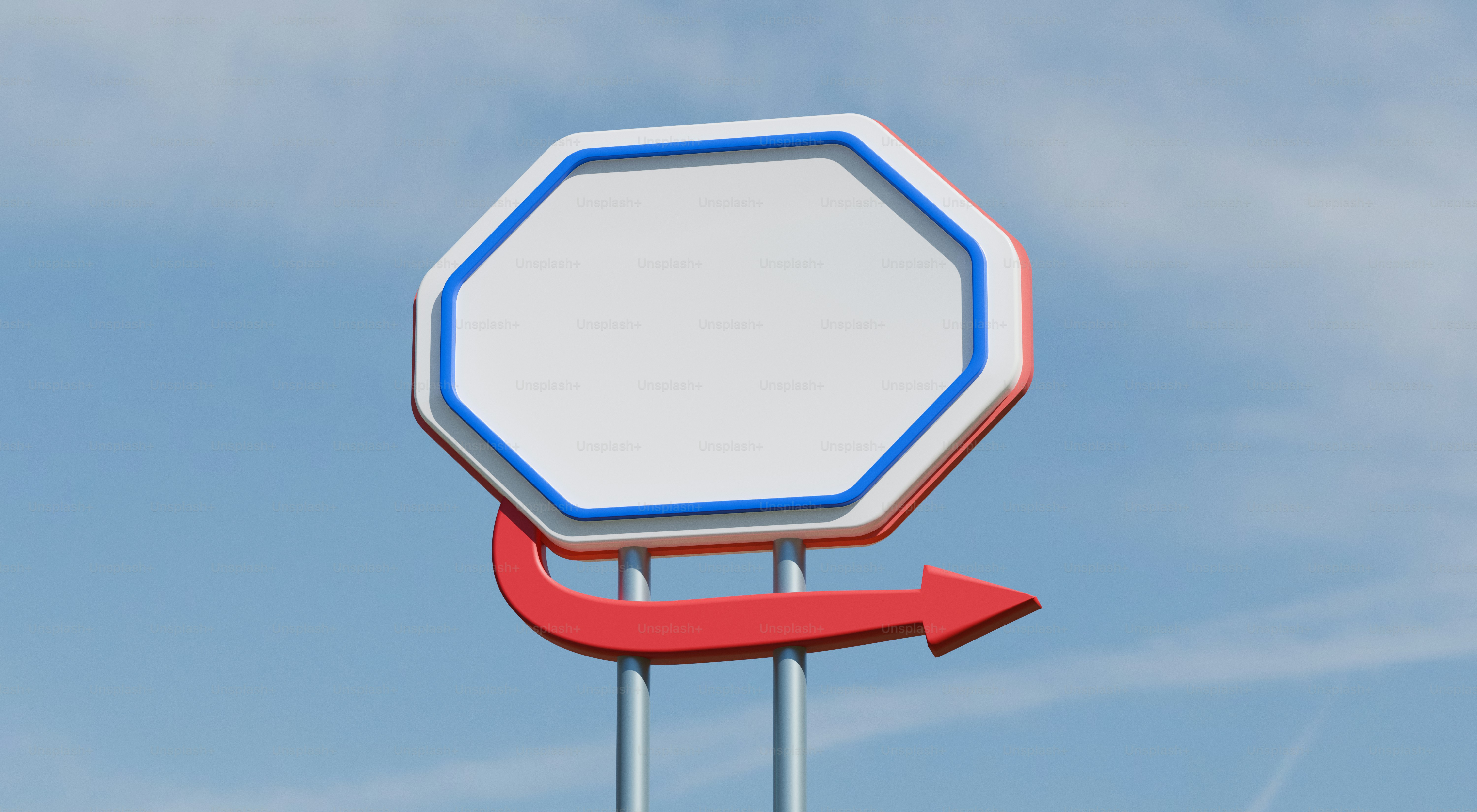 Blank octagonal sign with red arrow photo – Abstract Image on Unsplash