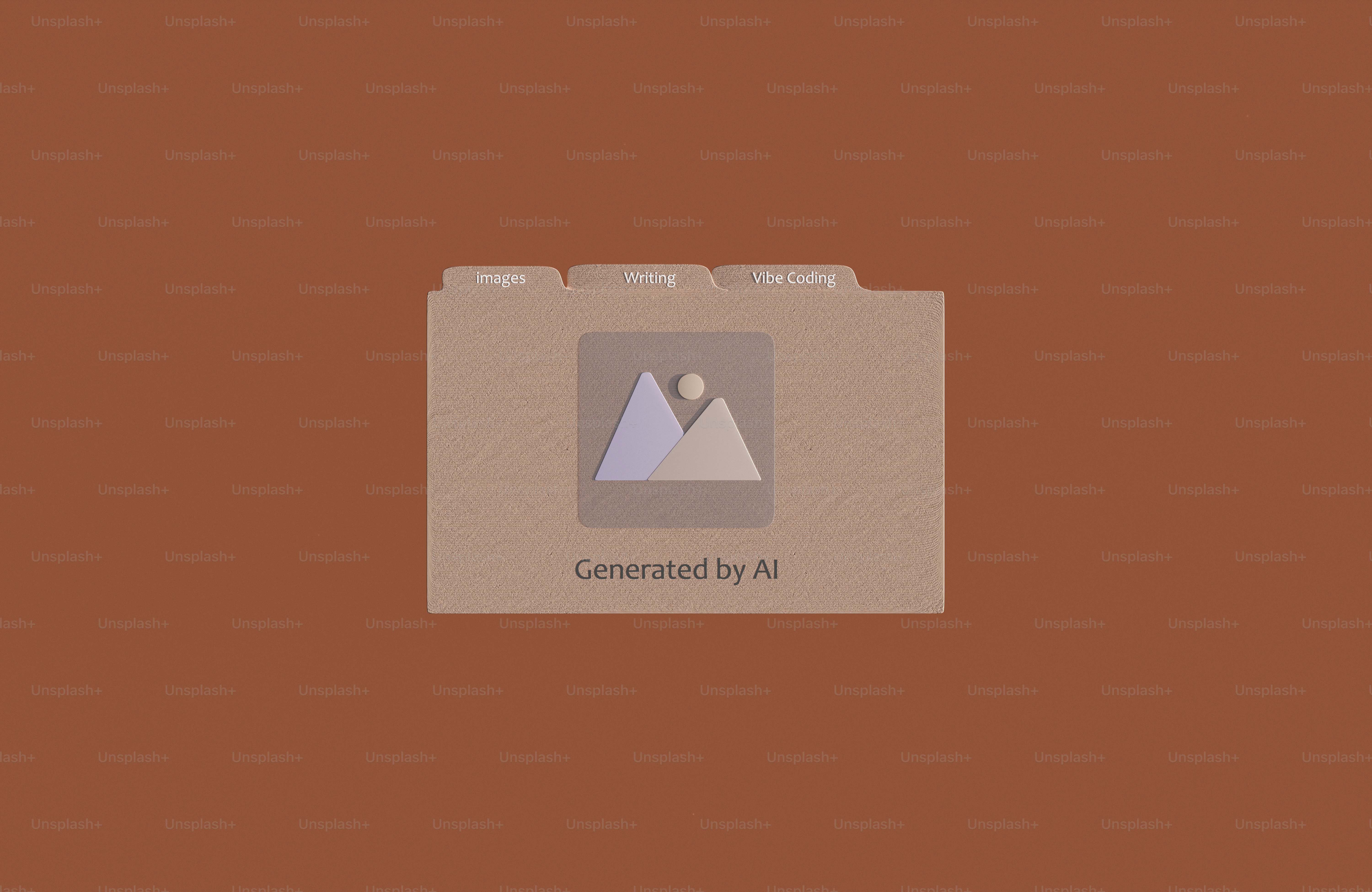 Folder icon with mountain landscape and text