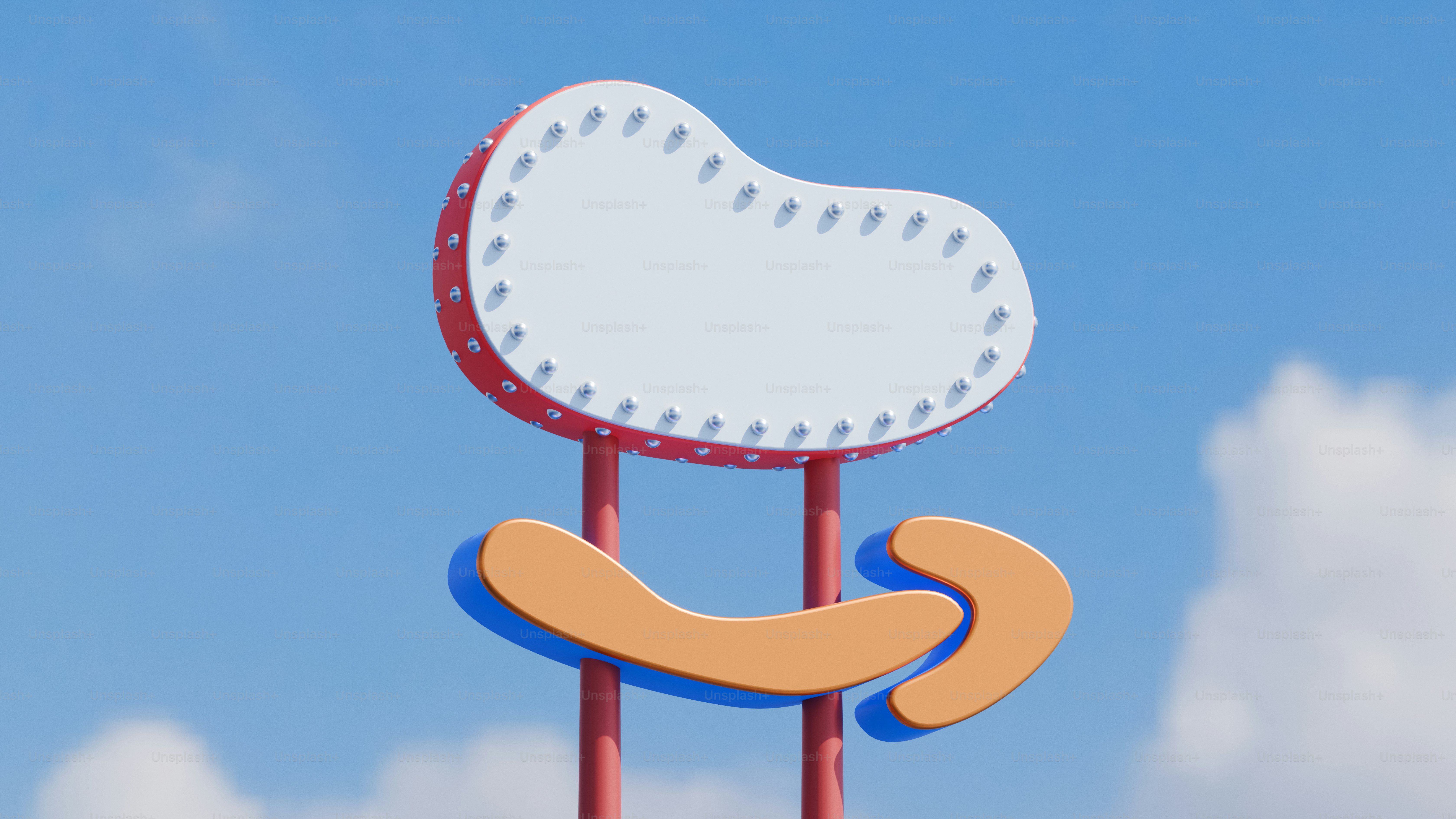 Retro roadside sign against a blue sky