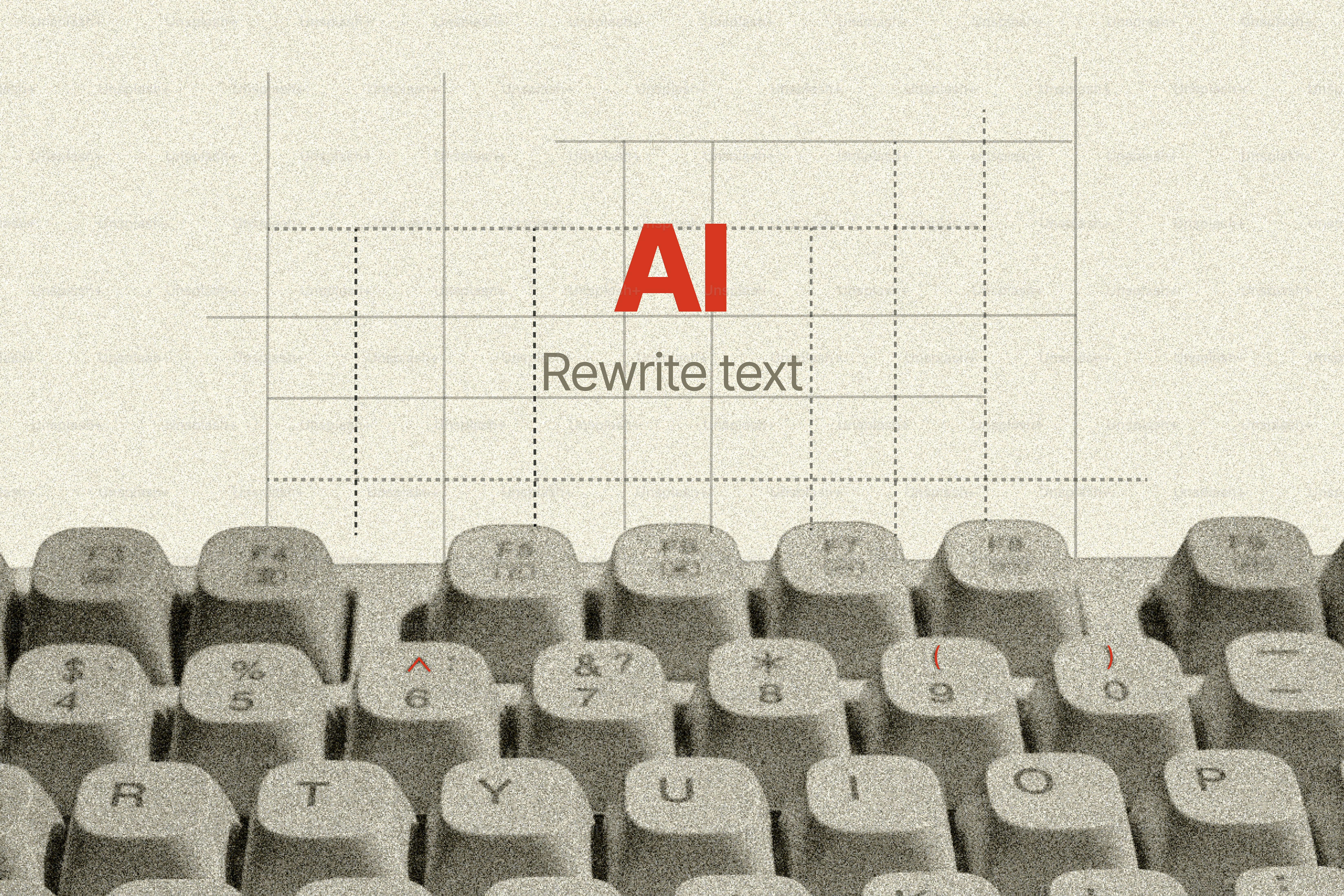 Ai rewriting text above a vintage keyboard photo – Technology Image on ...