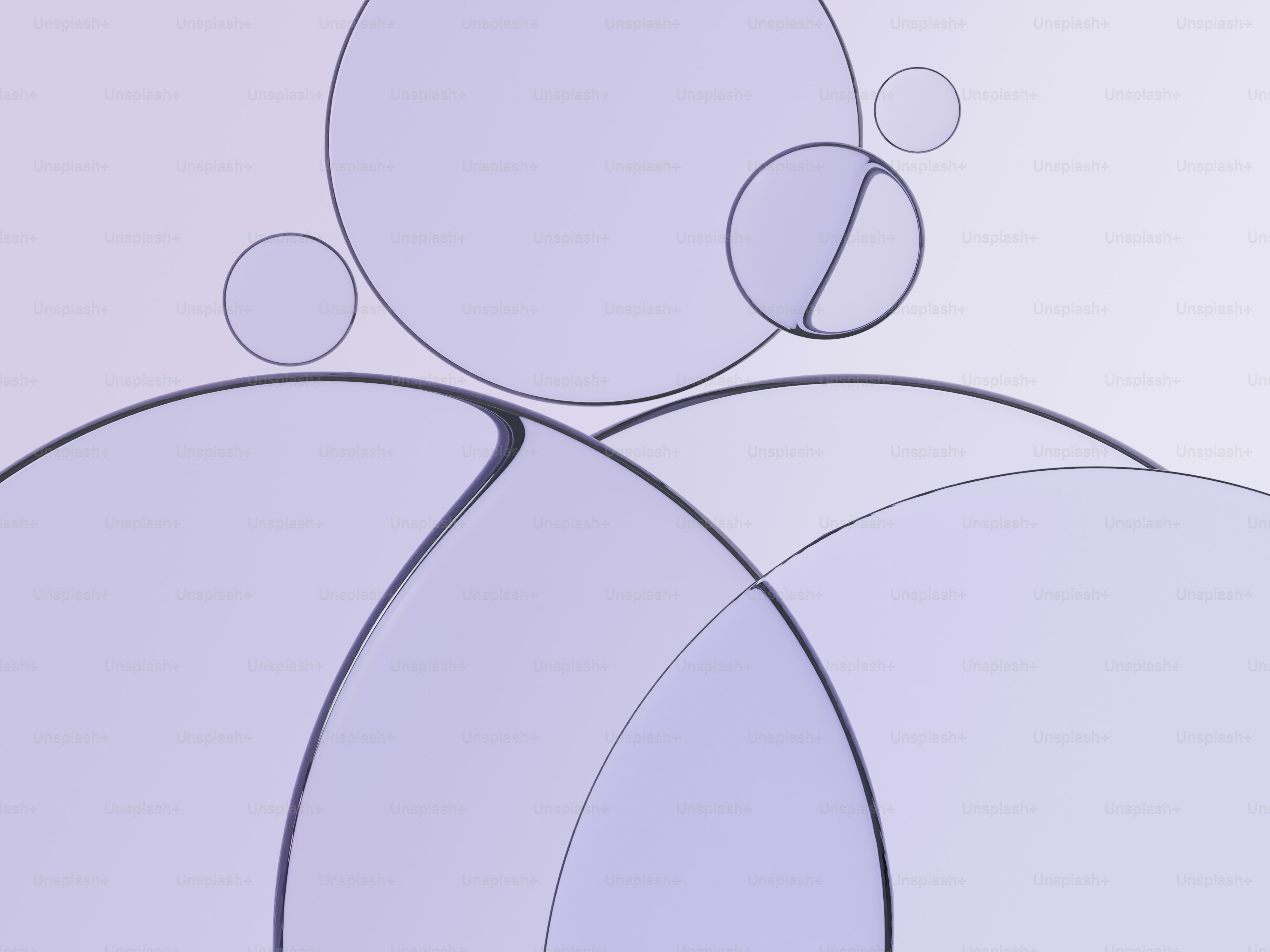 グラデーションの背景に抽象的な紫色の円と曲線