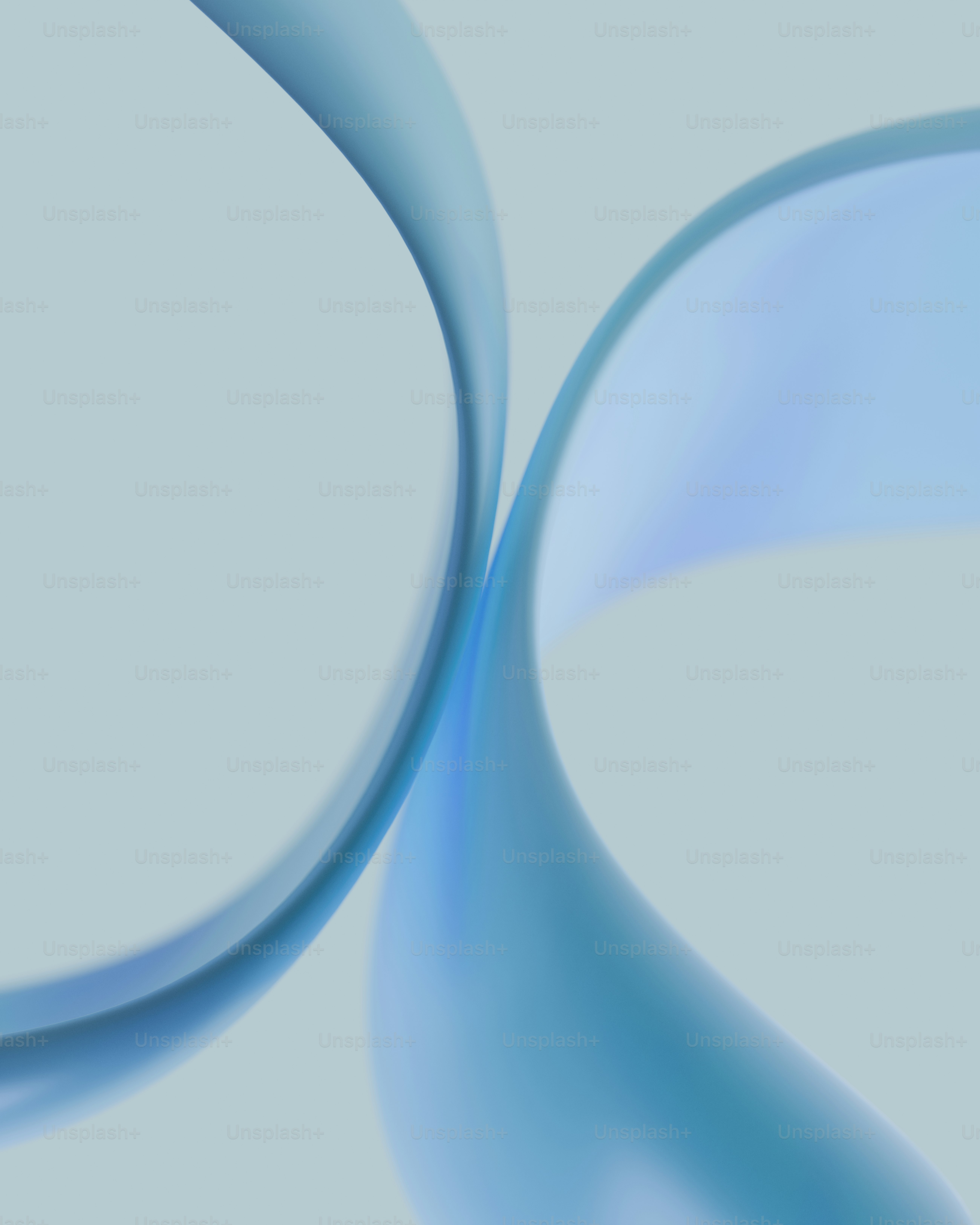 연한 회색 배경에 추상적인 파란색 리본이 있습니다