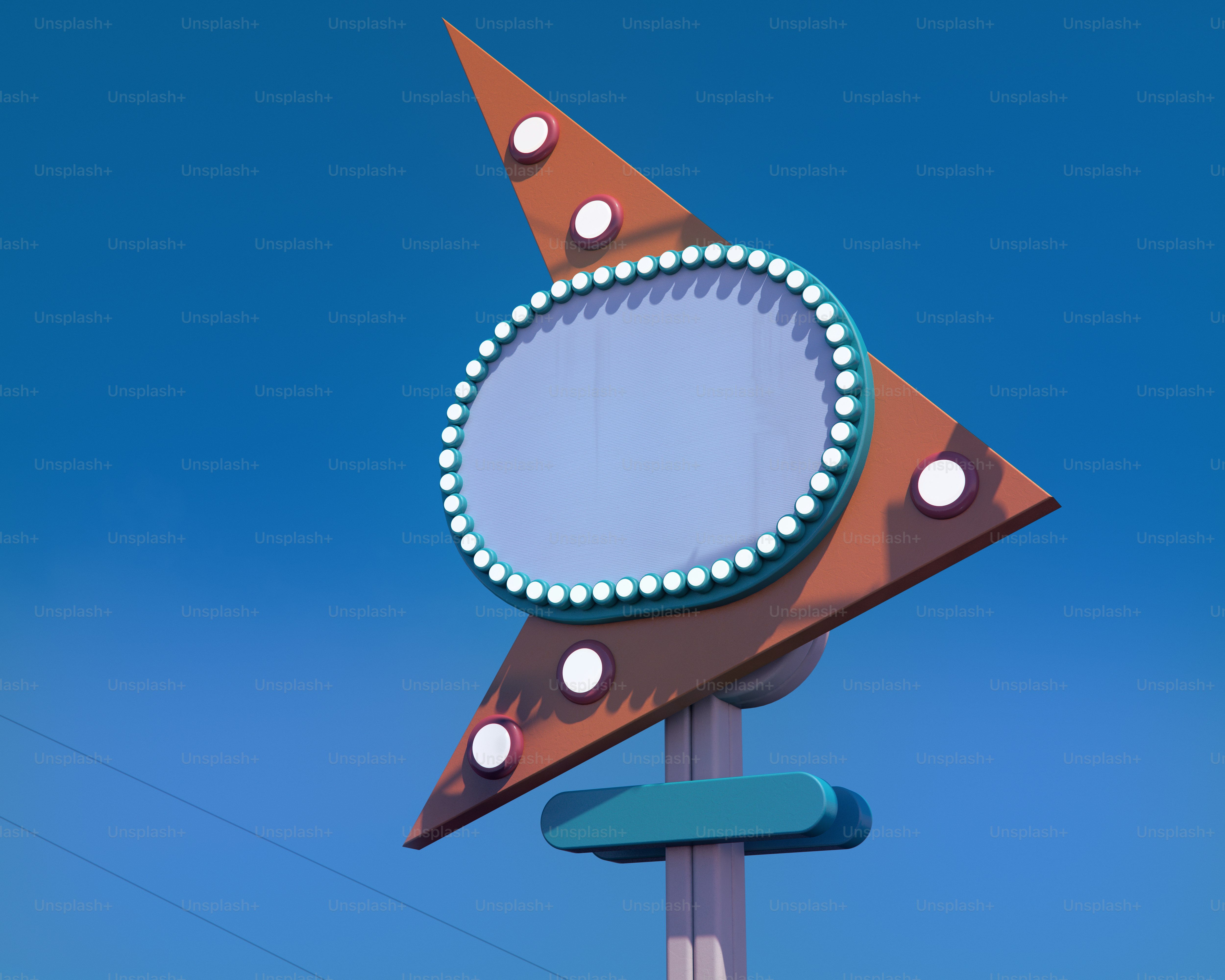 중앙이 빈 타원형인 복고풍 별 모양 간판