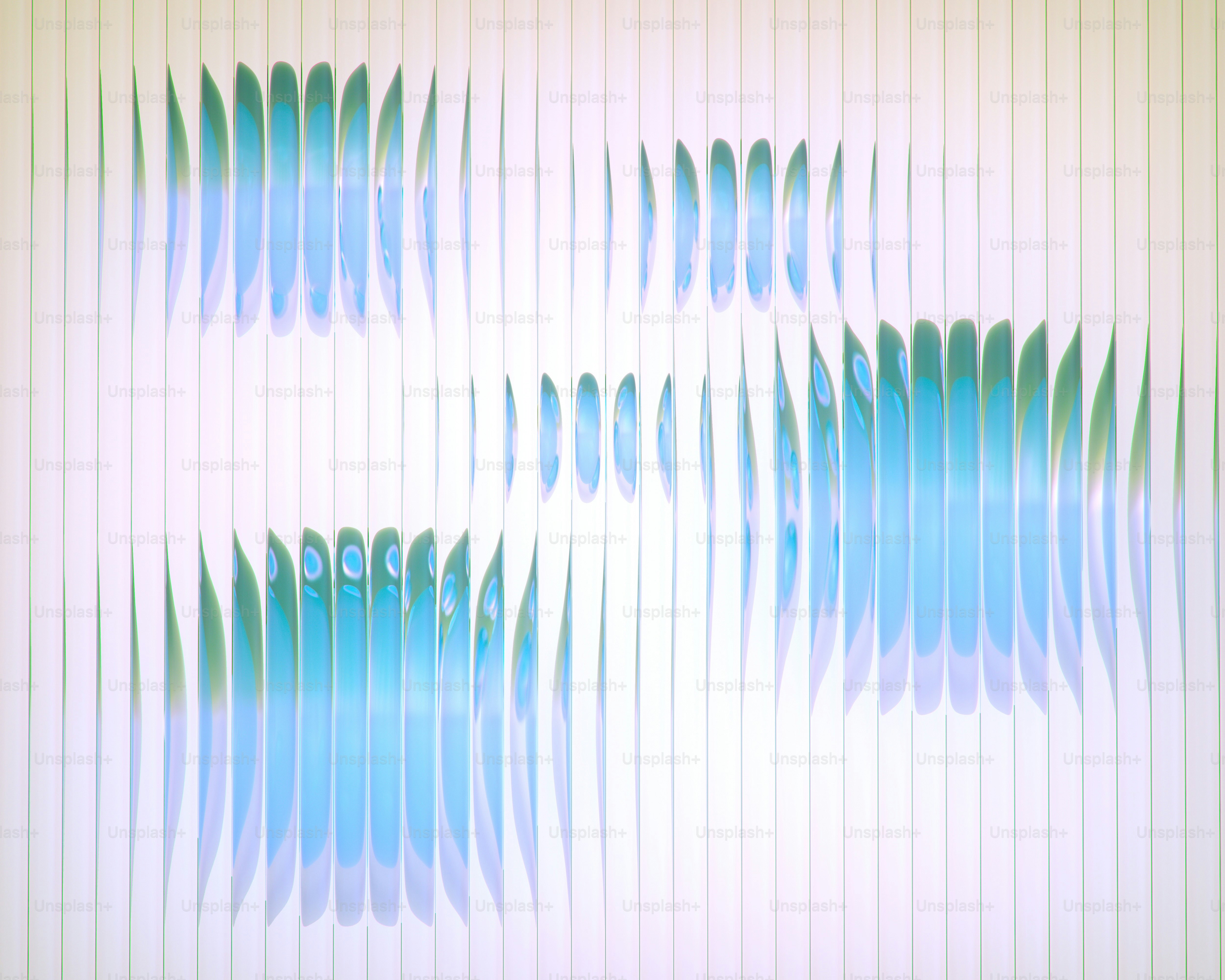 Abstraktes blau-grünes vertikales Linienmuster auf weißem