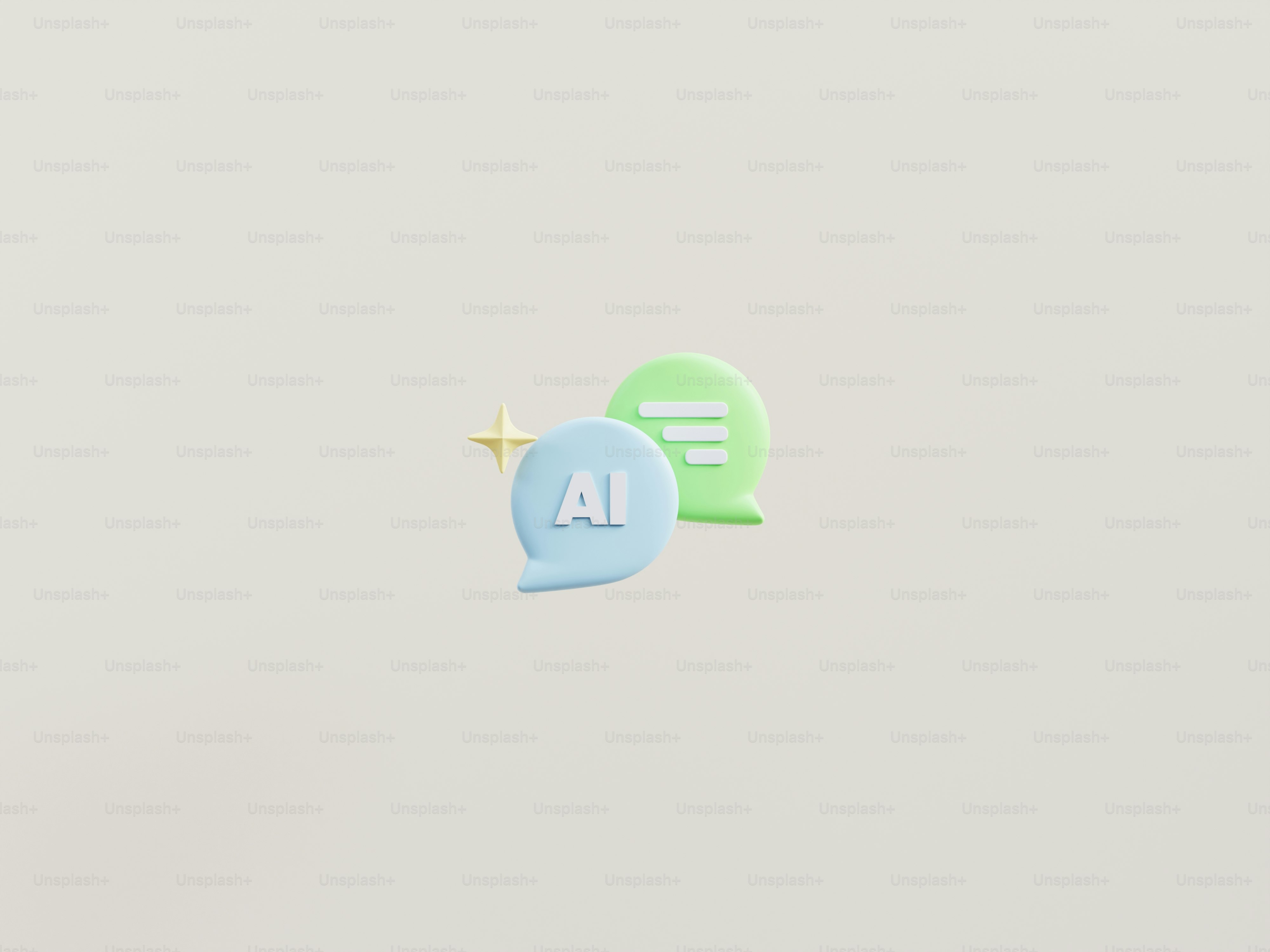 中立的な背景にAI付きの吹き出しが2つありました。