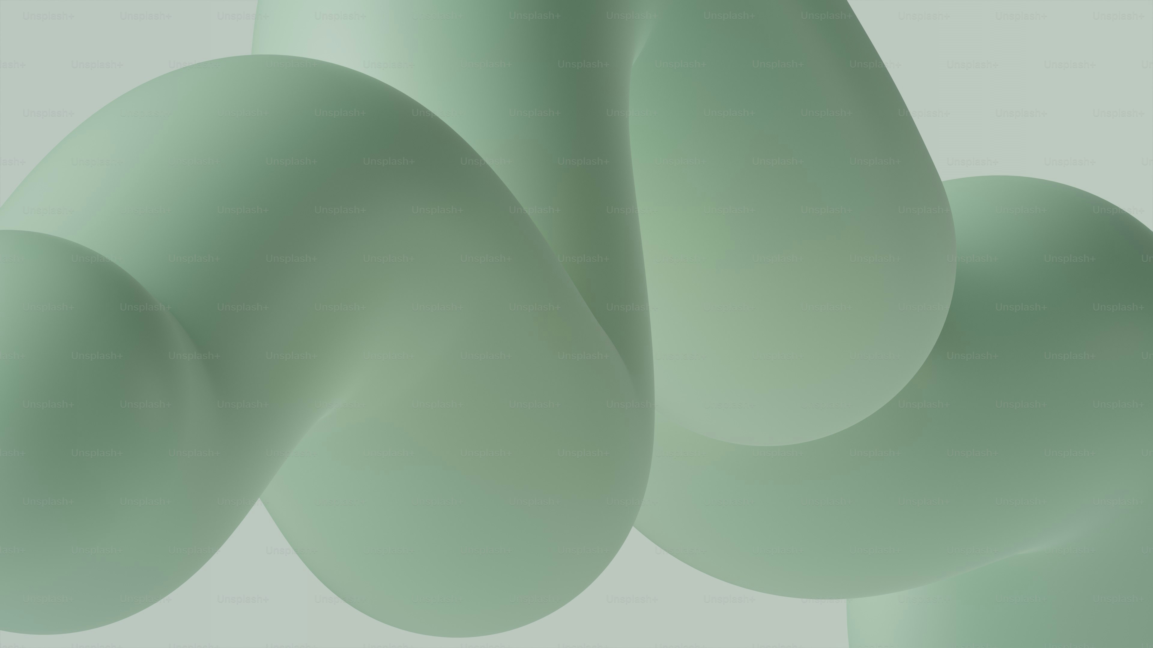 Abstrakte, pastellgrüne, wirbelnde Formen auf einem hellen Hintergrund