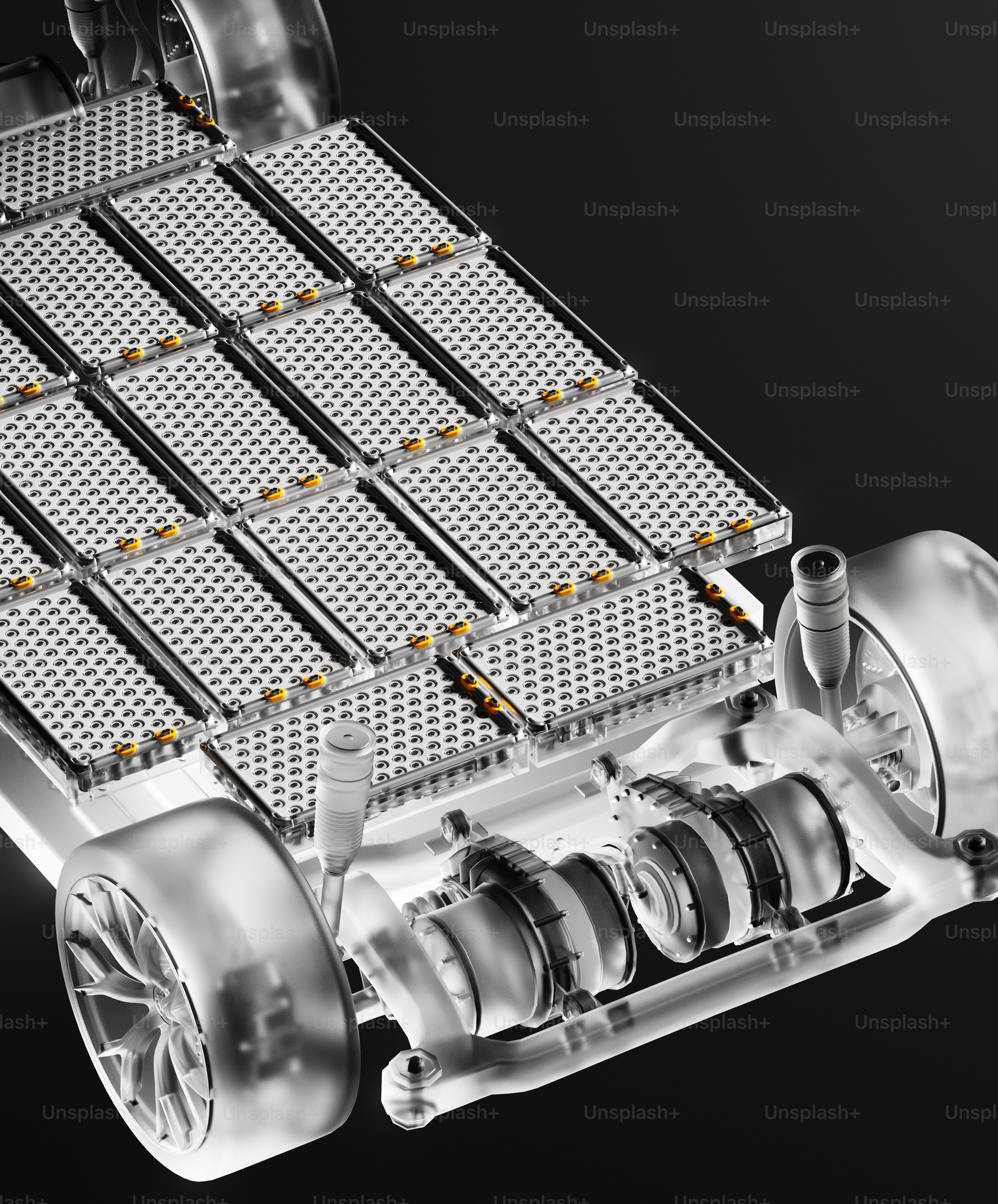 Electric car battery pack and suspension system photo – Innovation ...