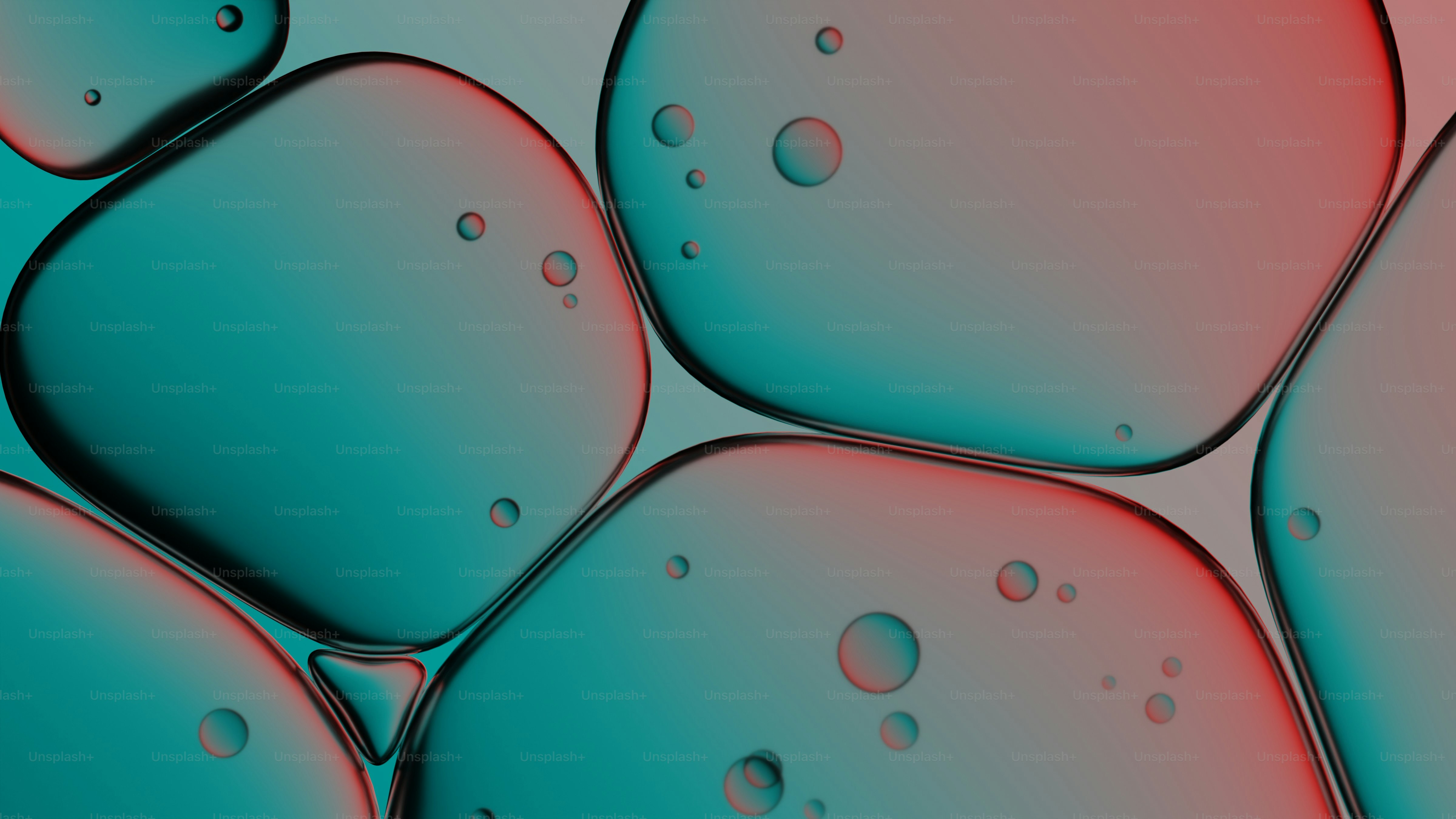 Abstrakte Makroansicht von Öl- und Wasserblasen.