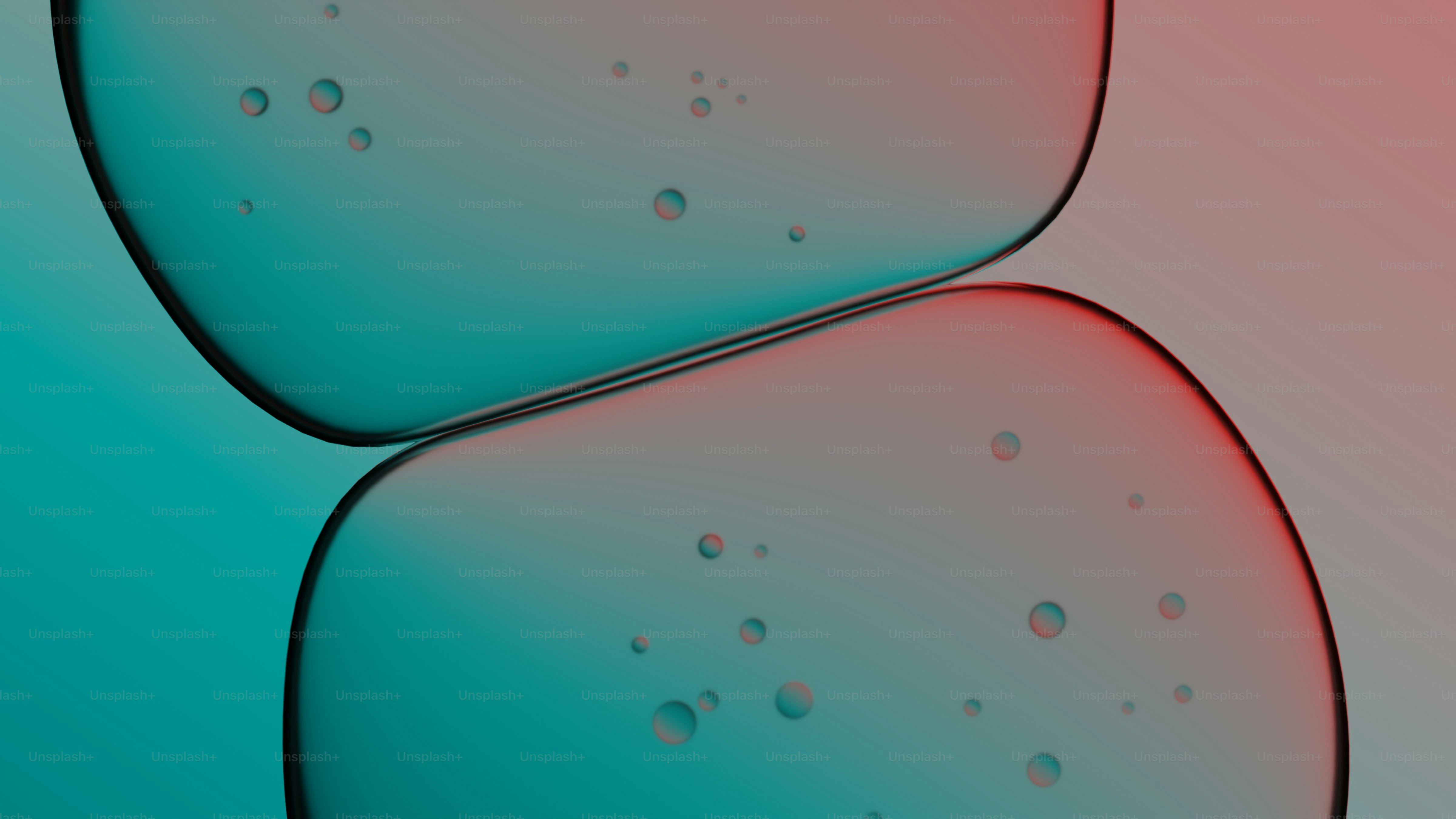 Abstrakte Blasen mit türkisfarbenem und rosa Farbverlauf