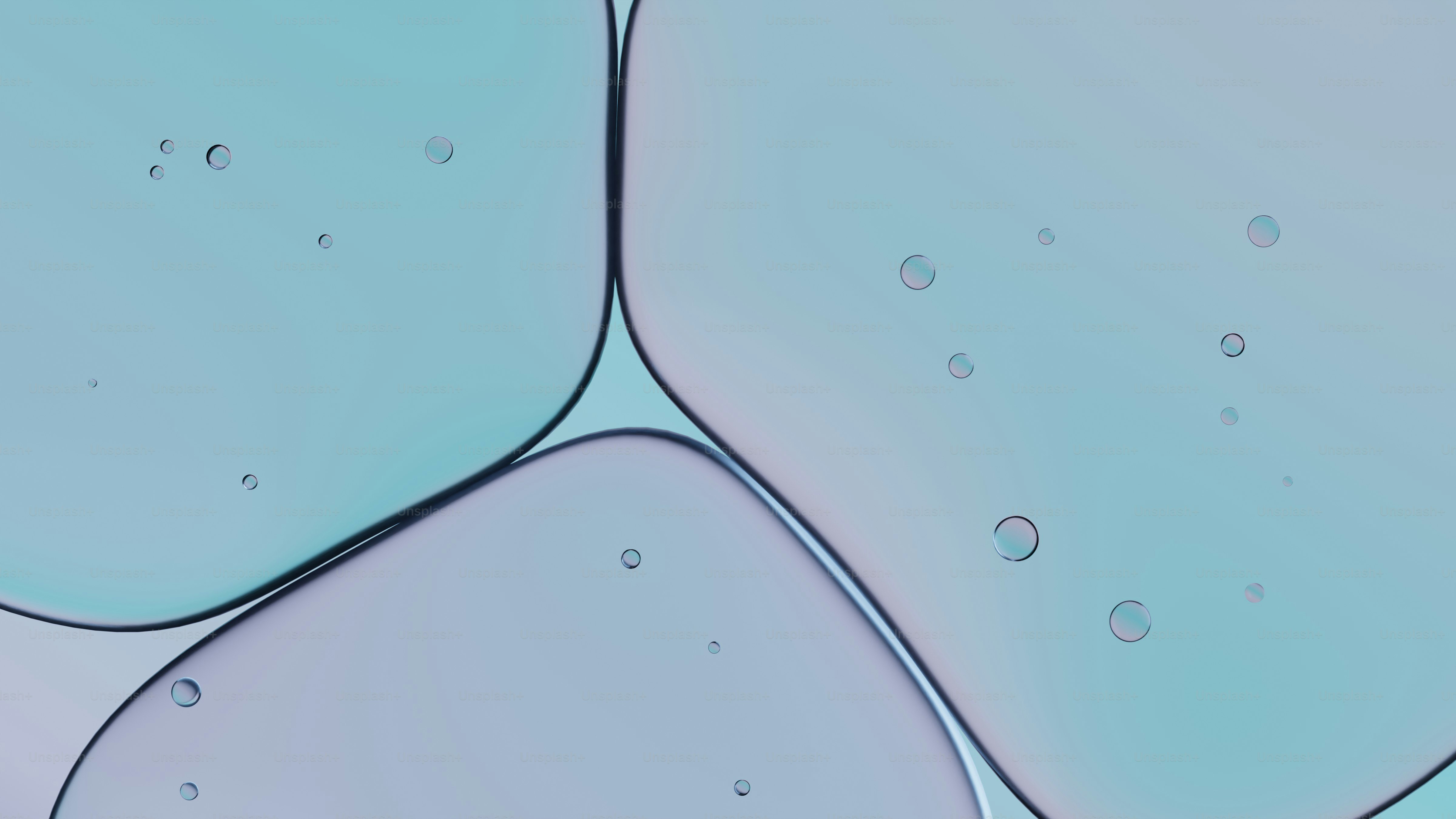 Abstrakte, flüssige Formen mit kleinen Blasen.