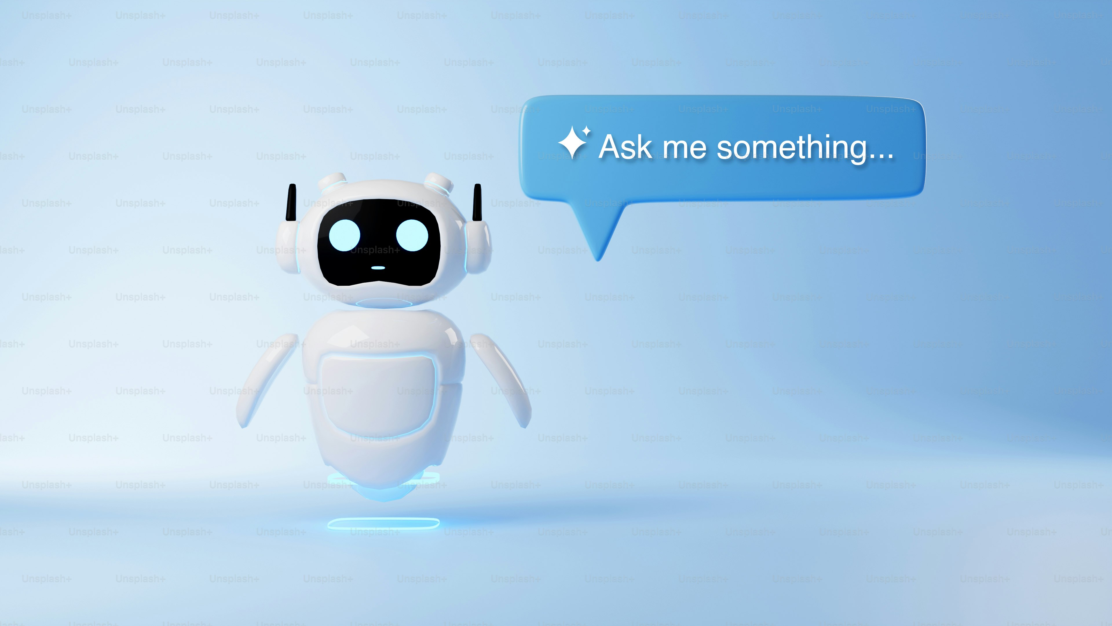 Seekor robot lucu berkata "tanyakan padaku sesuatu..."