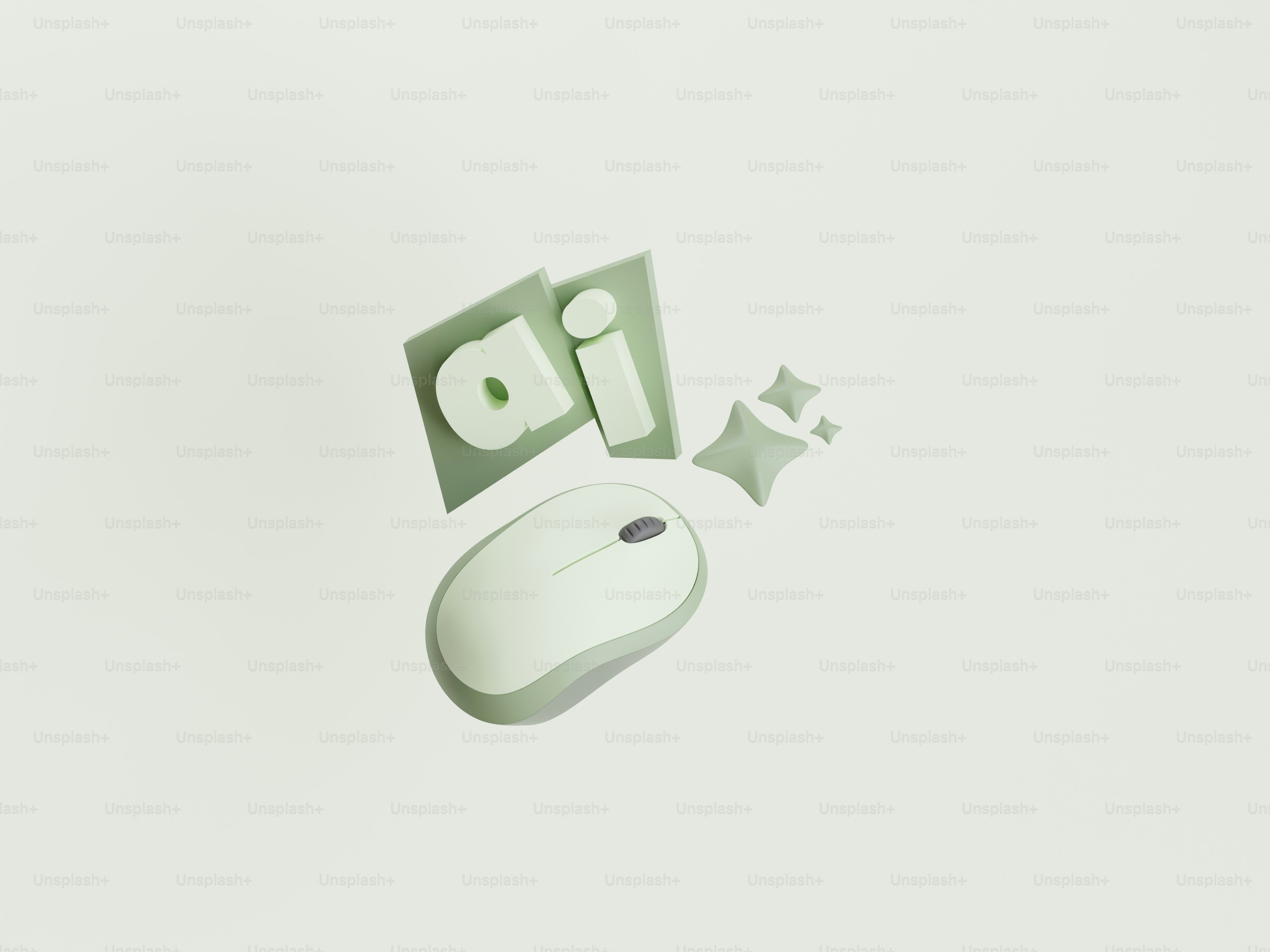 Un ratón de ordenador y las letras 'ai' flotan