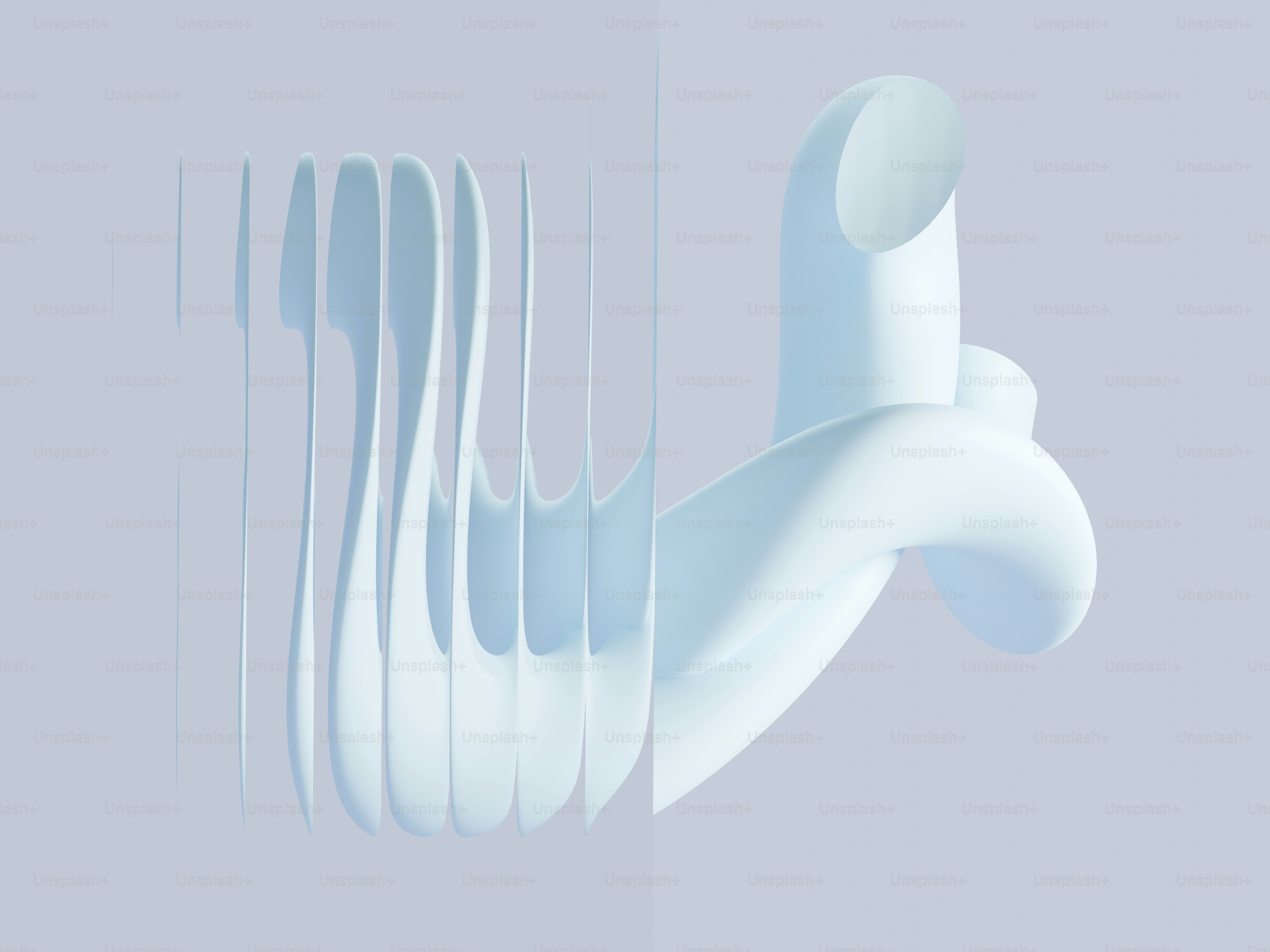 Escultura abstrata com linhas fluidas e curvas suaves