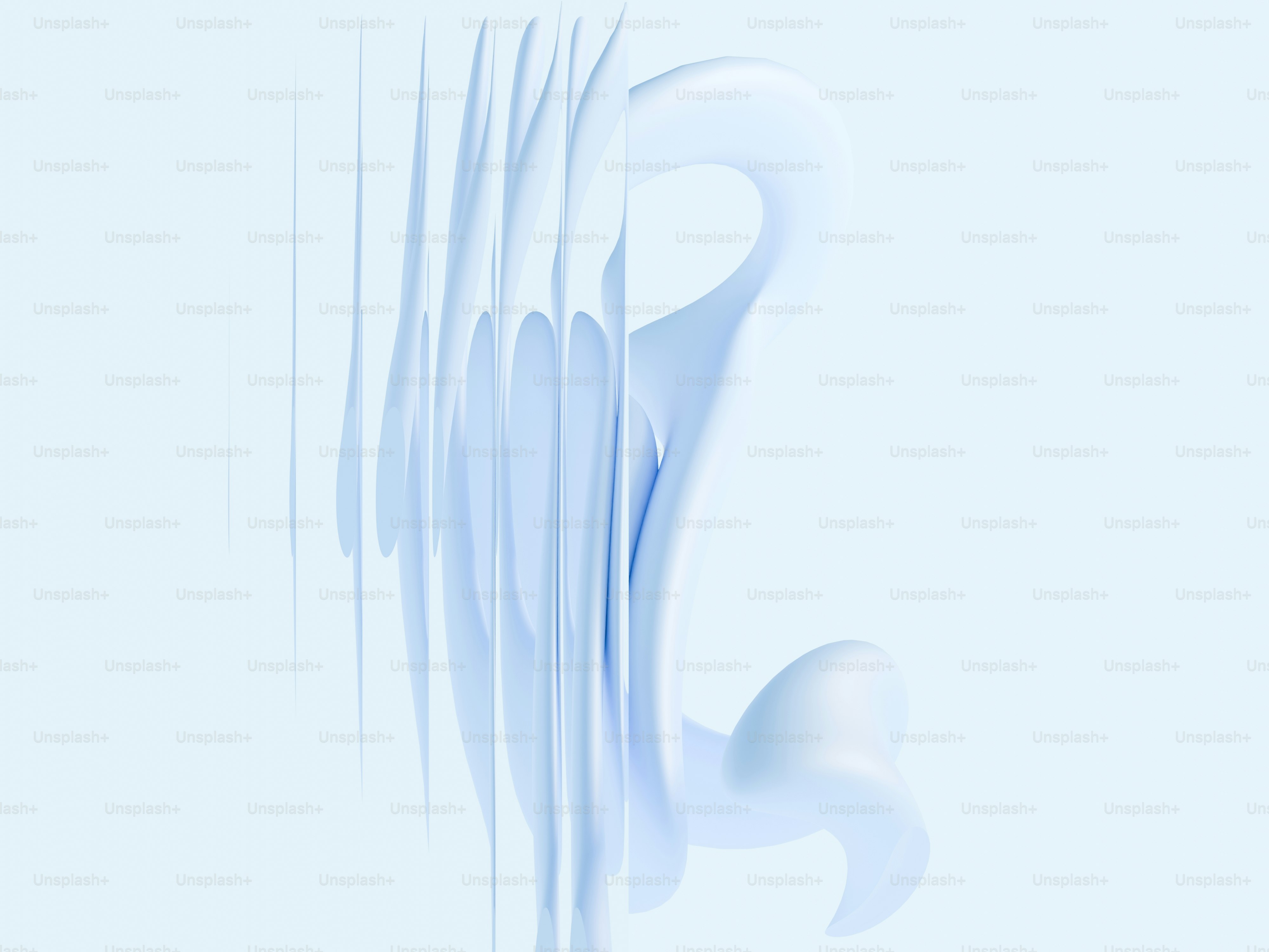 Forma abstrata fluindo azul claro contra um fundo azul claro