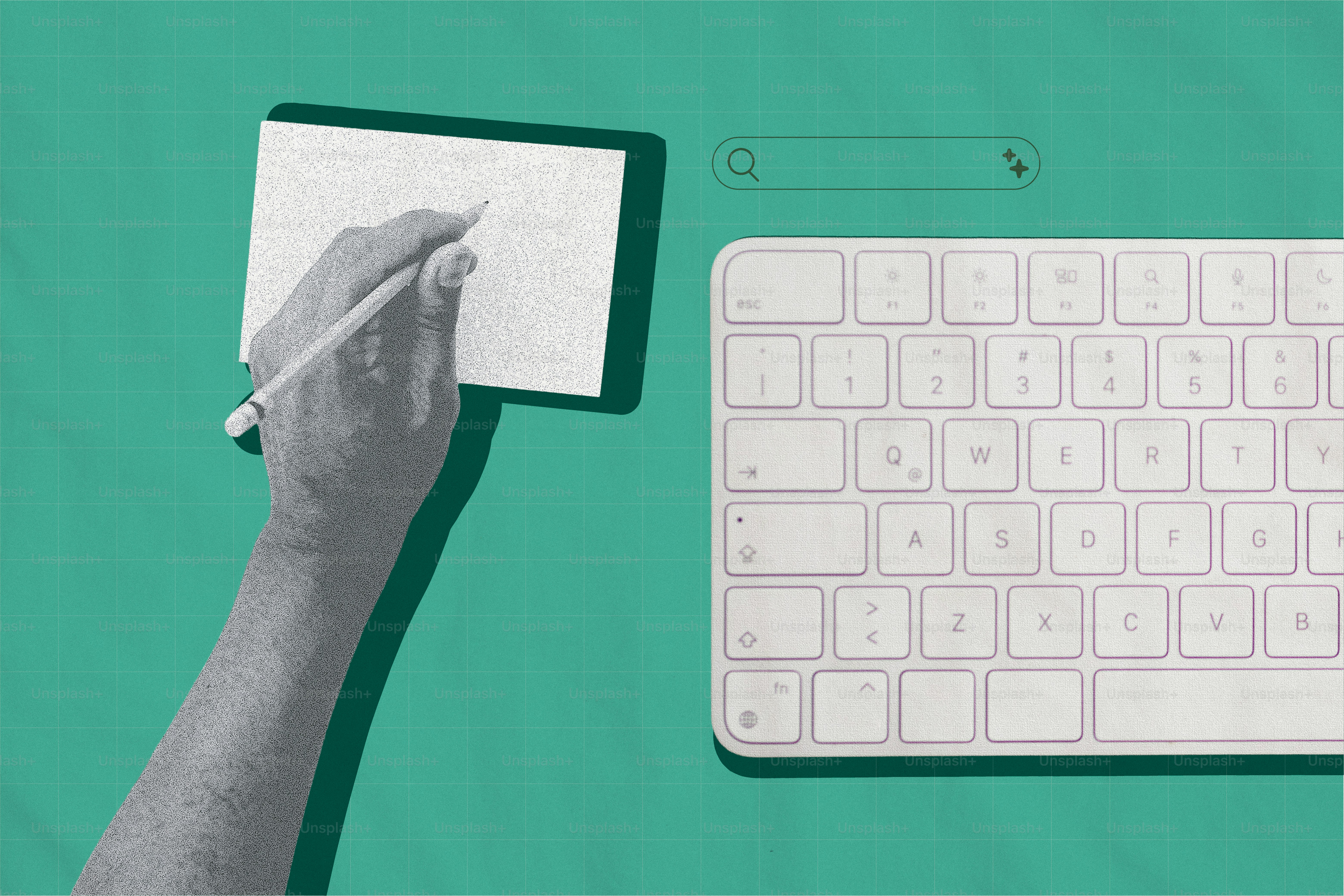 Tulisan tangan di notepad di sebelah keyboard komputer