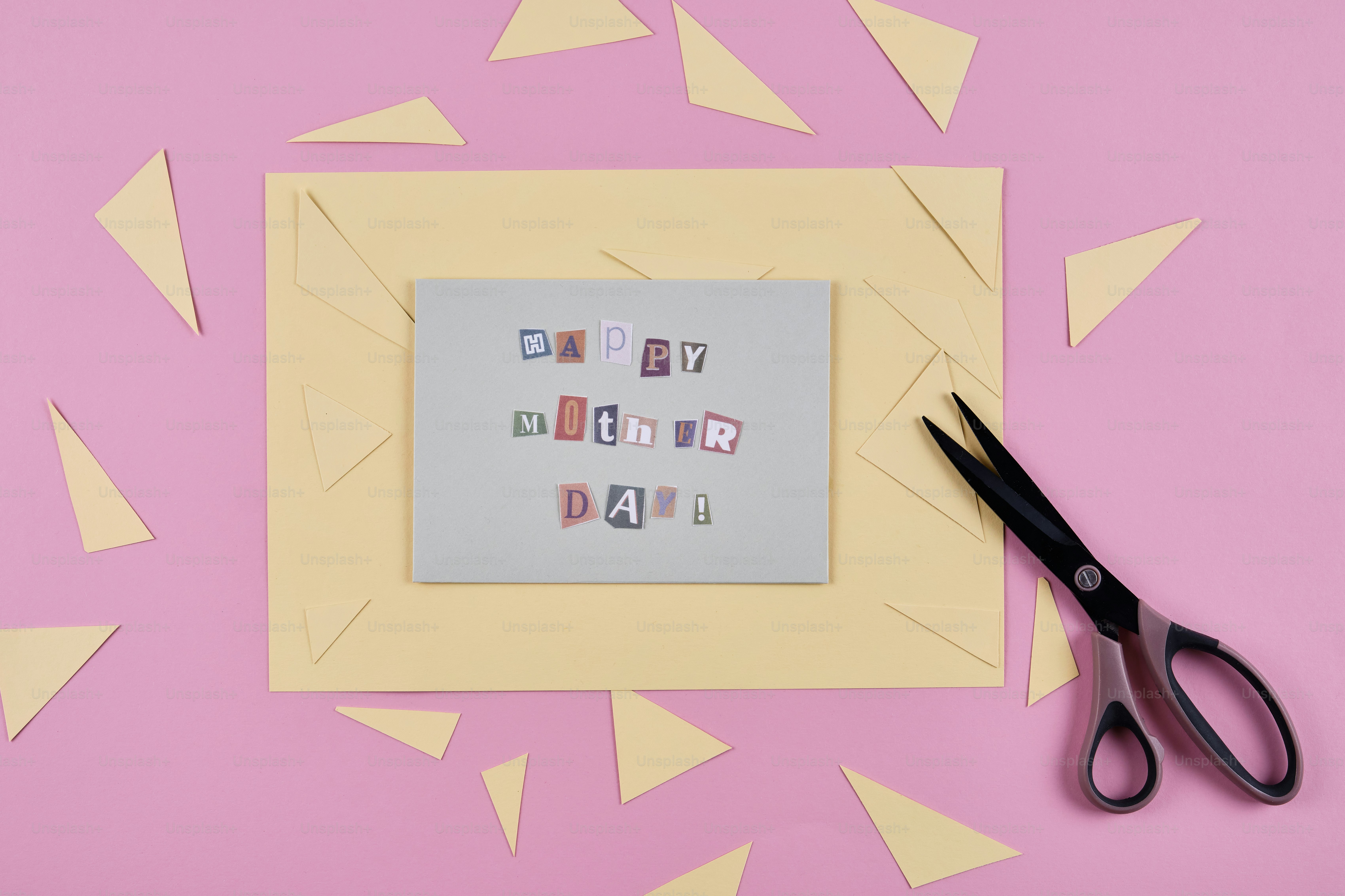 Scissors and paper shapes around a card photo – Celebration Image on ...