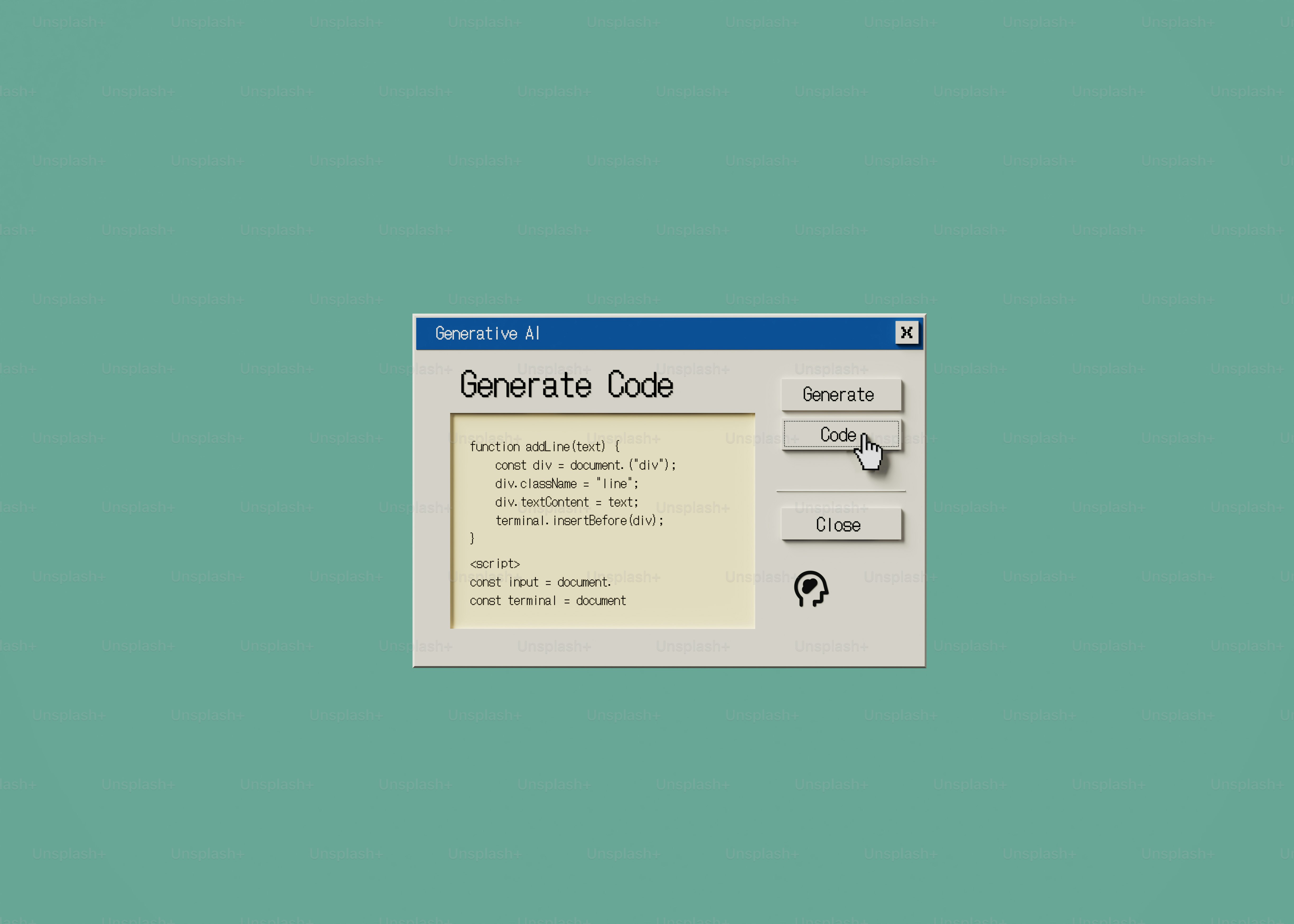 Computer screen showing code generation interface.