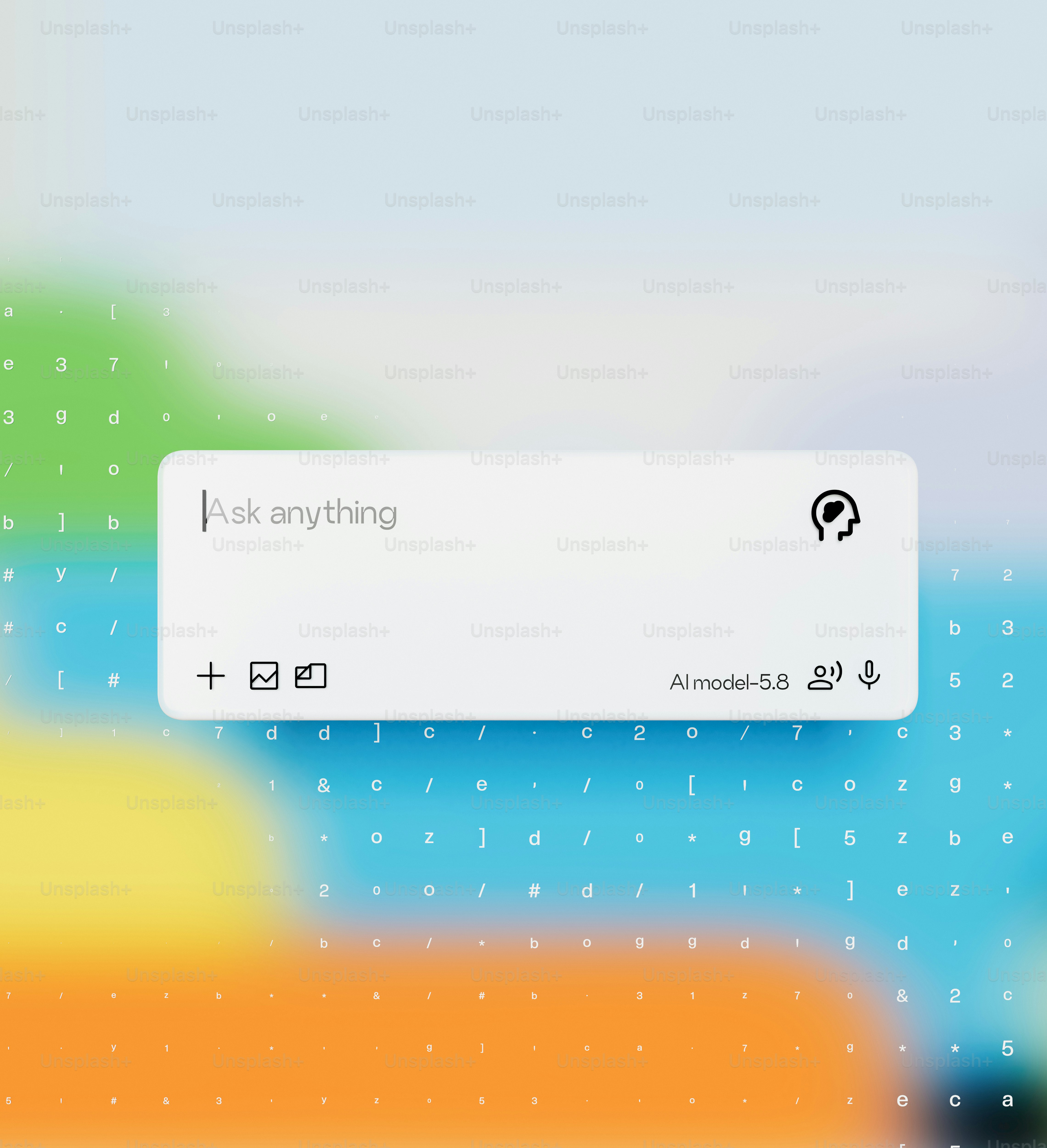 KI-Chatbot-Schnittstelle mit "Ask anything"-Prompt