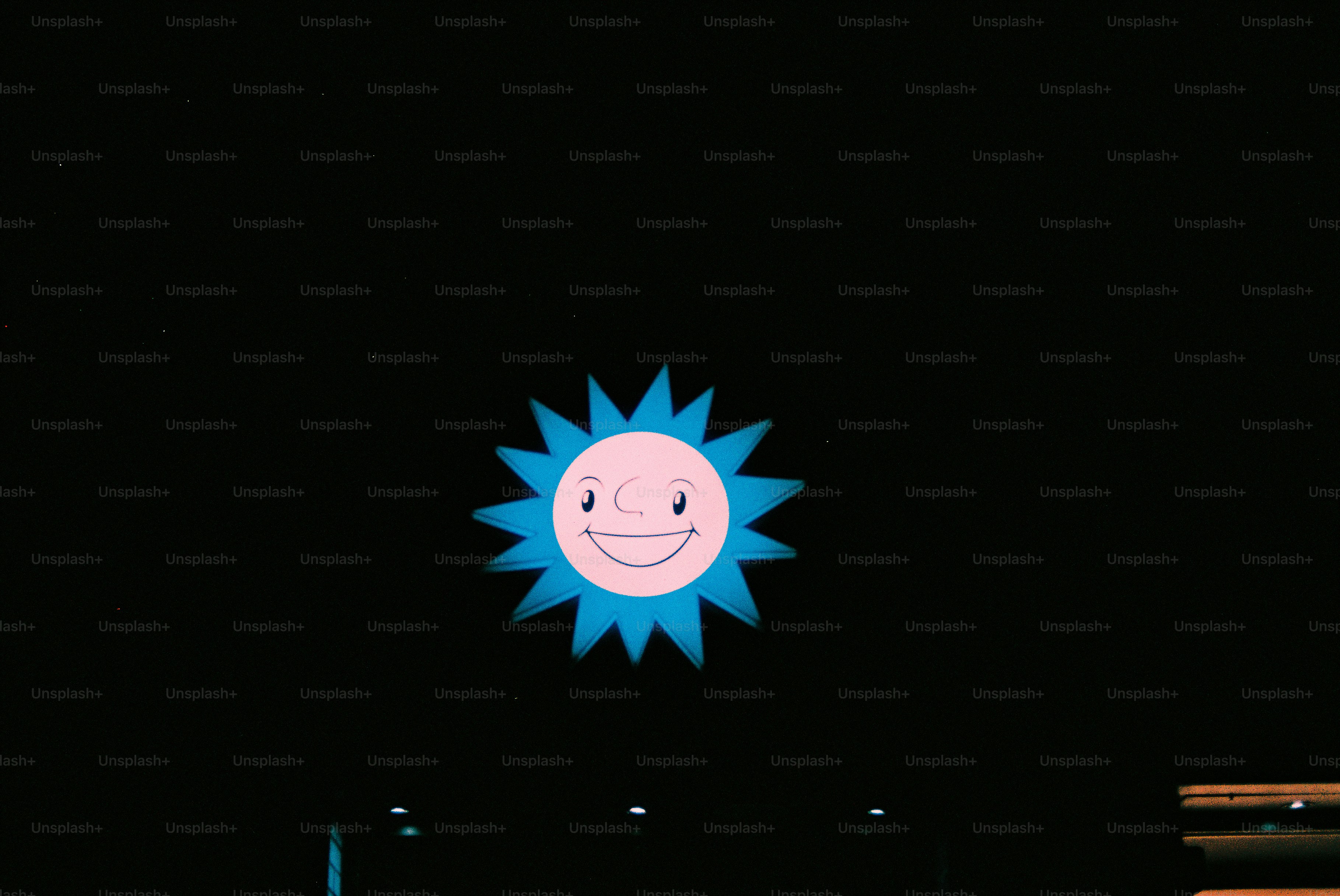 A cartoon sun with a smiling face in space photo – Illustration Image ...