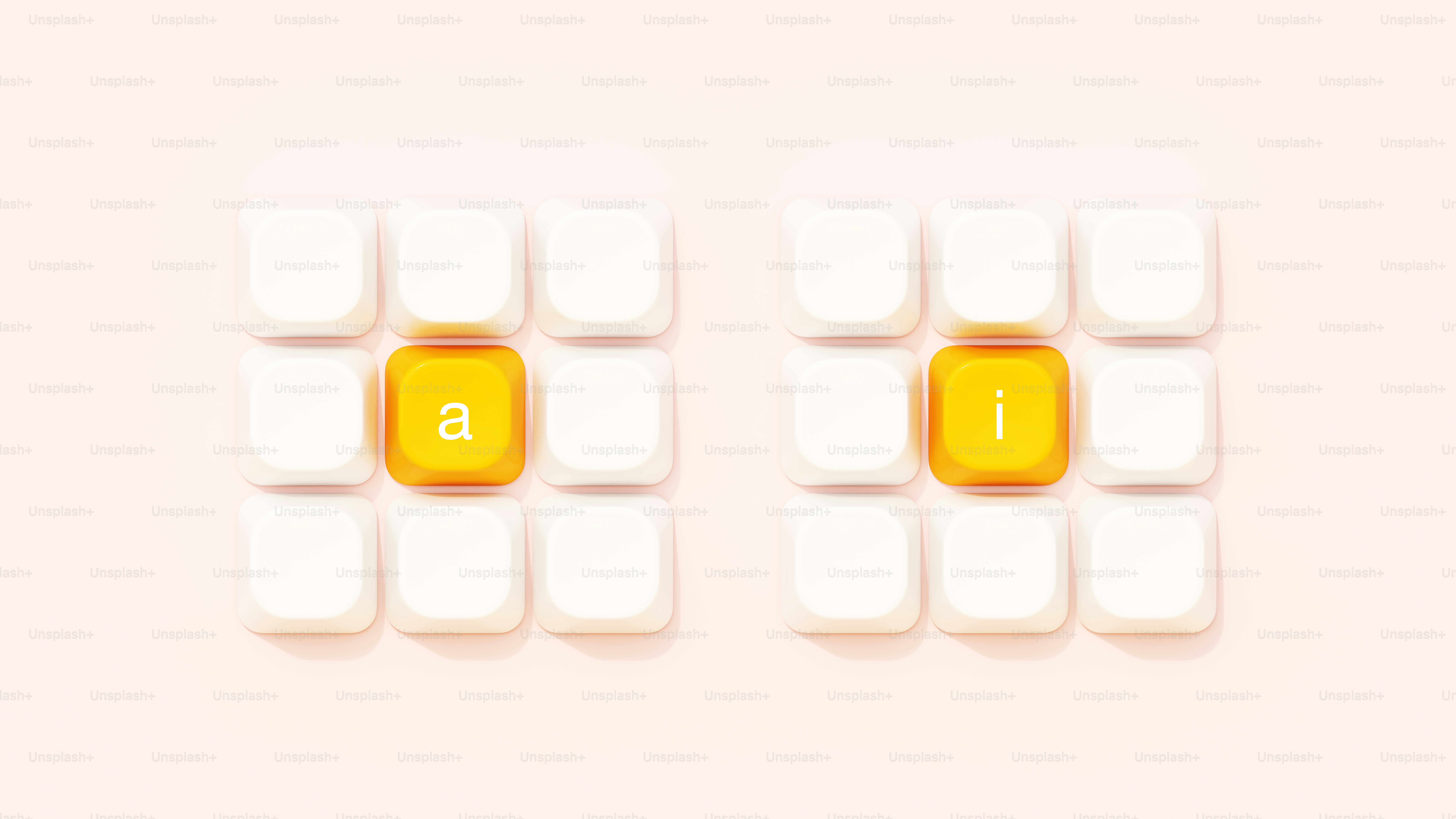 キーボードの2つのライト付きキーでAI(AI)の綴り