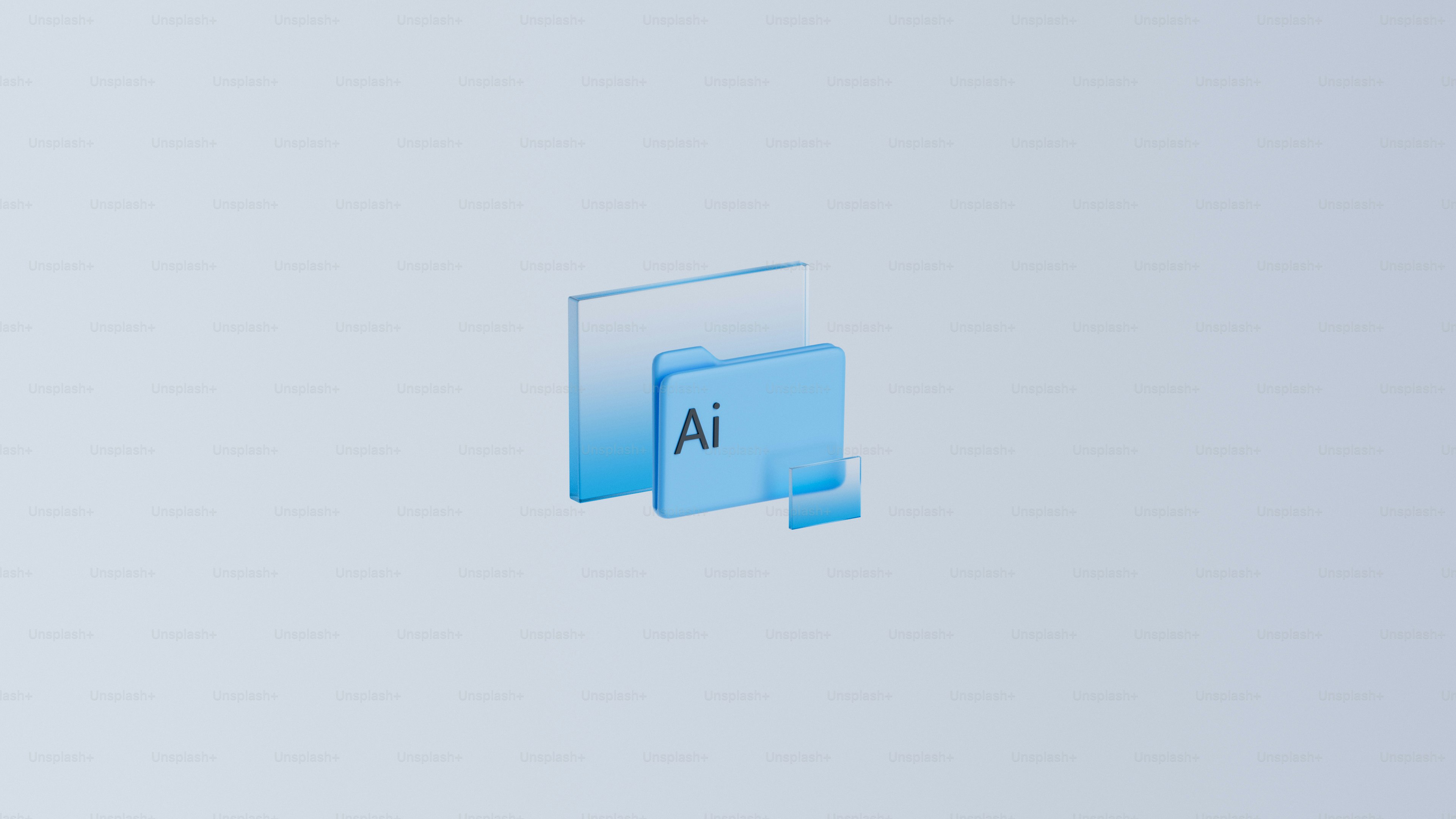 Ikon folder Adobe illustrator dengan latar belakang biru muda